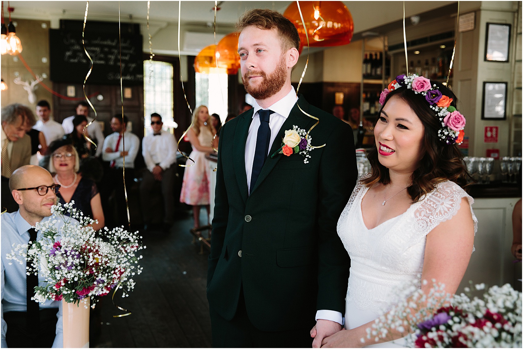 Colourful Multicultural London pub wedding 17 - A Tinder Couple & Their Colourful, Modern + Multicultural London Pub Wedding Colourful Multicultural London pub wedding 17