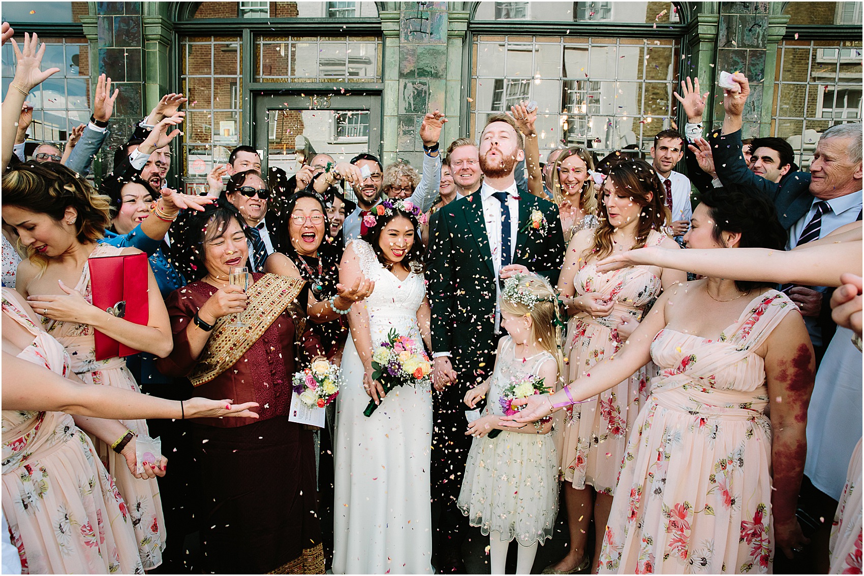 Colourful Multicultural London pub wedding 19