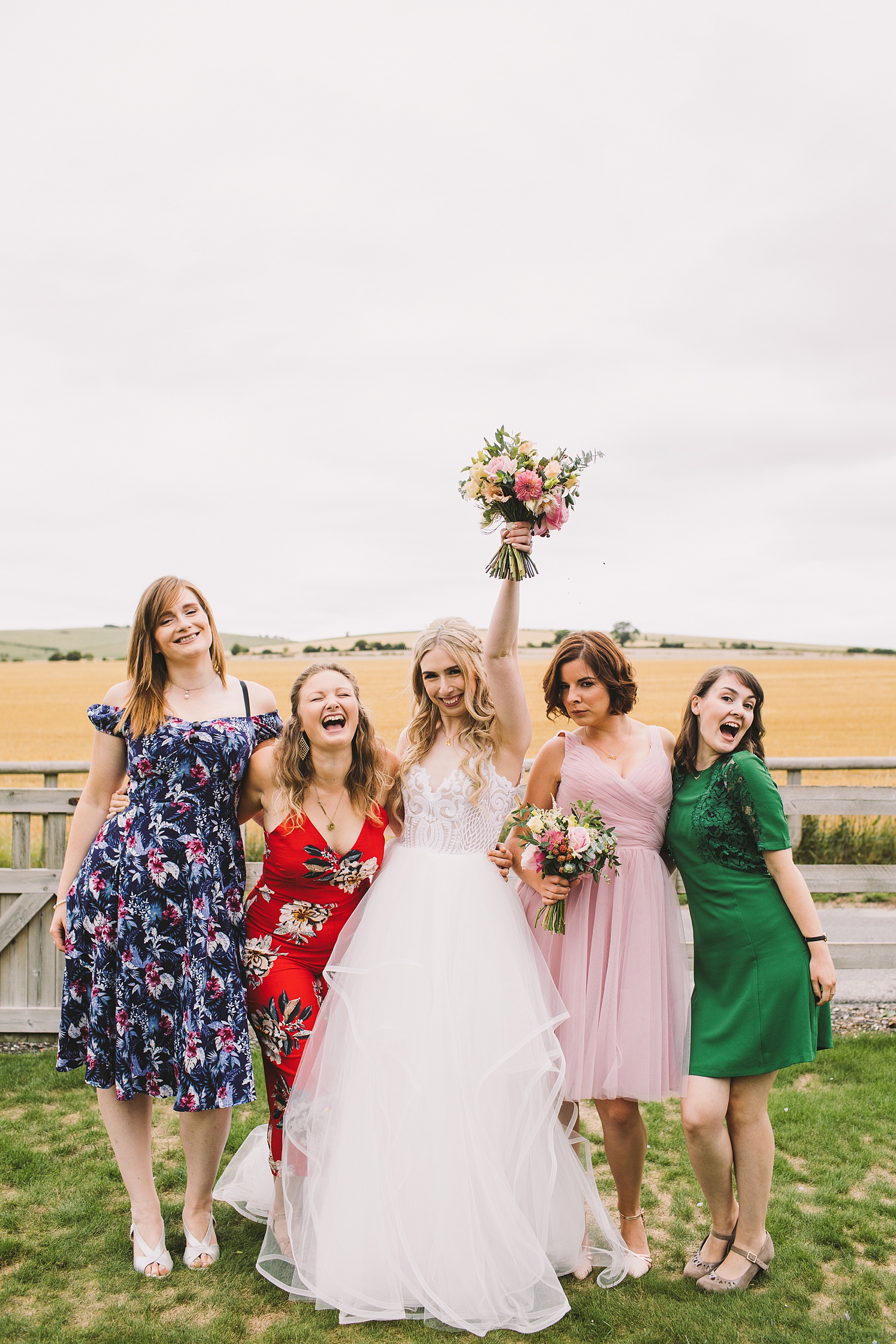 Hayley Paige tulle dress barn wedding  - A Blush Hayley Paige Dress for a Romantic + Whimsical English Country Garden Inspired Barn Wedding
