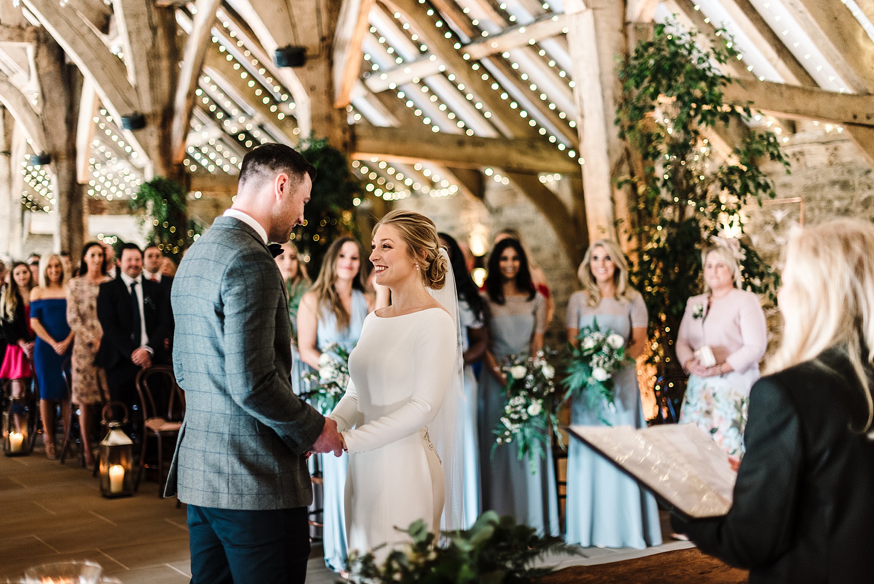 Justin Alexander bride winter barn wedding  - Justin Alexander Modern Bridal Elegance for a Lovely Winter Barn Wedding In Yorkshire