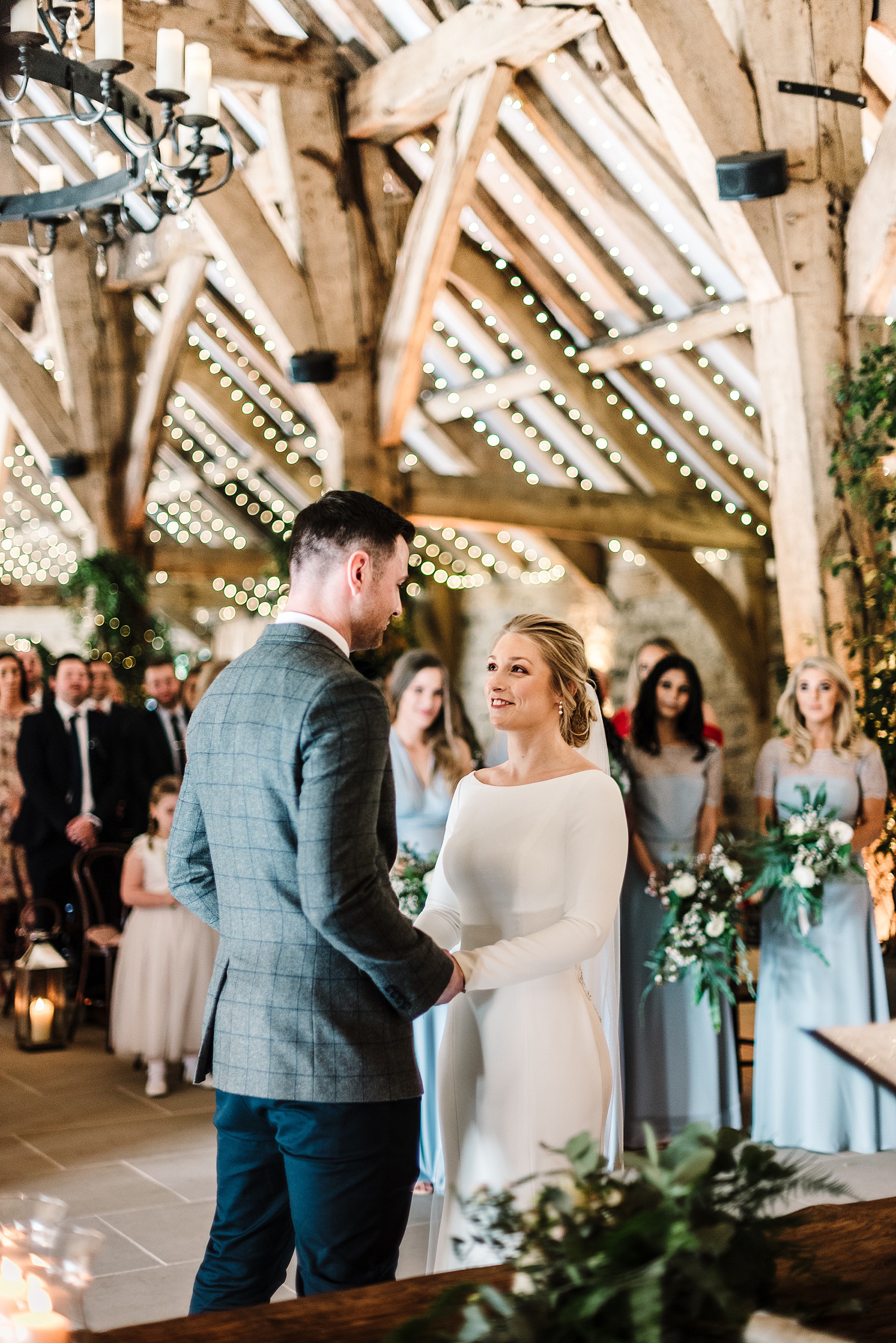 Justin Alexander bride winter barn wedding  - Justin Alexander Modern Bridal Elegance for a Lovely Winter Barn Wedding In Yorkshire