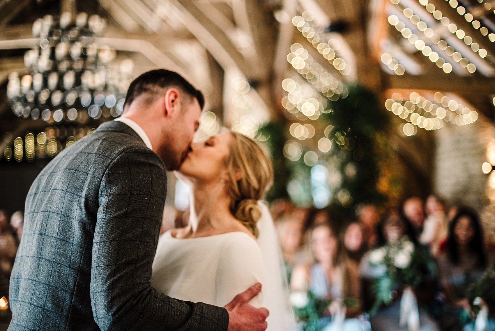 Justin Alexander bride winter barn wedding 18