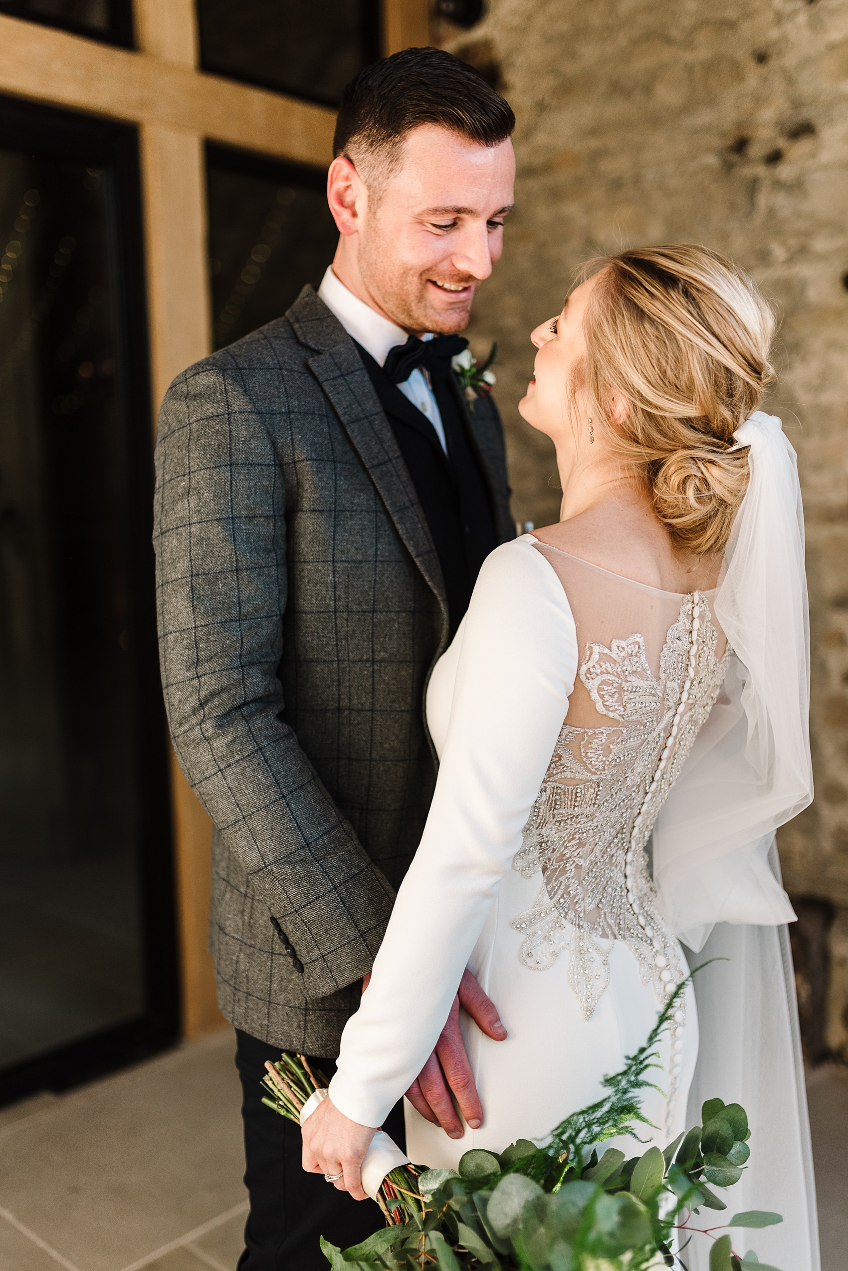 Justin Alexander bride winter barn wedding  - Justin Alexander Modern Bridal Elegance for a Lovely Winter Barn Wedding In Yorkshire