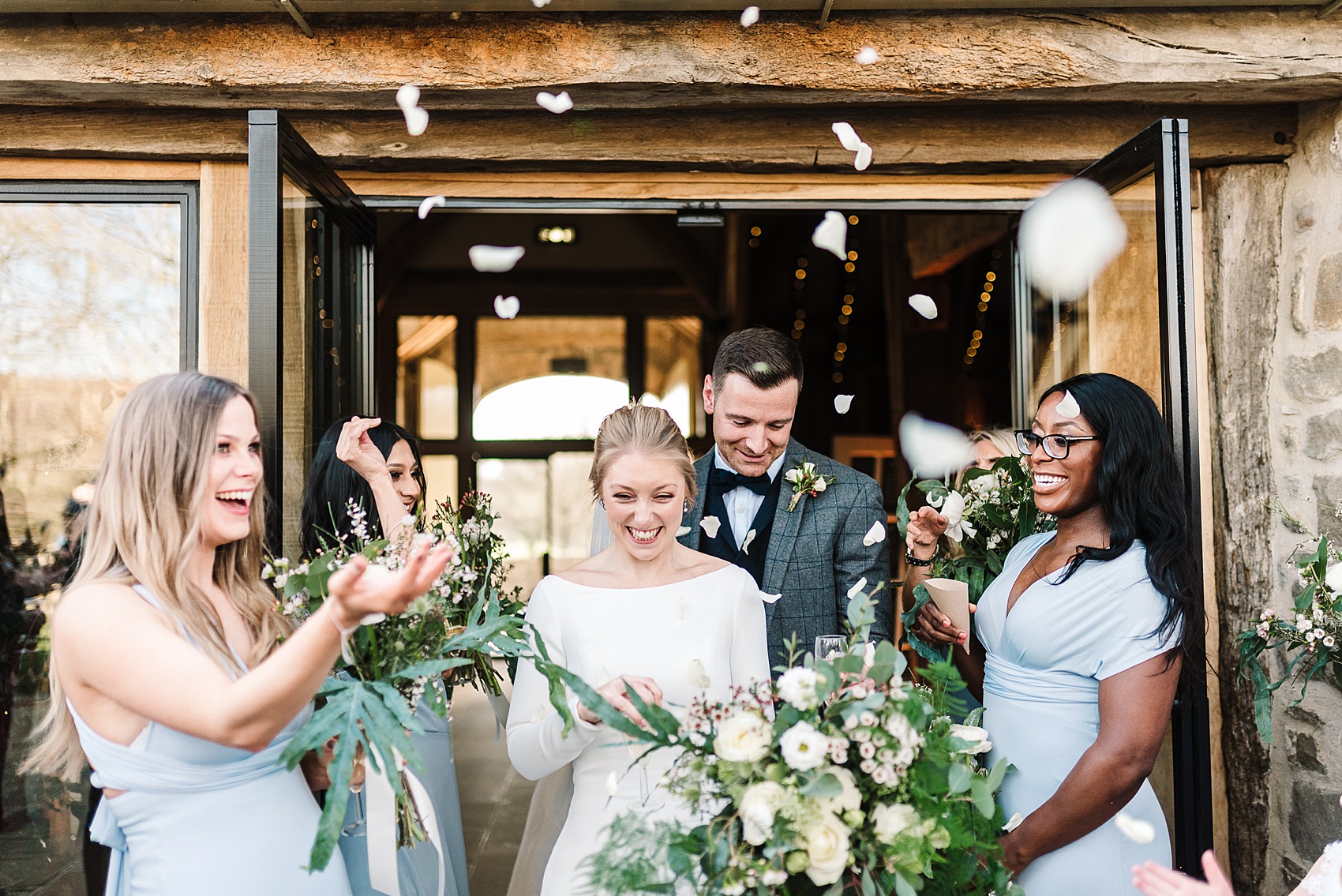 Justin Alexander bride winter barn wedding  - Justin Alexander Modern Bridal Elegance for a Lovely Winter Barn Wedding In Yorkshire