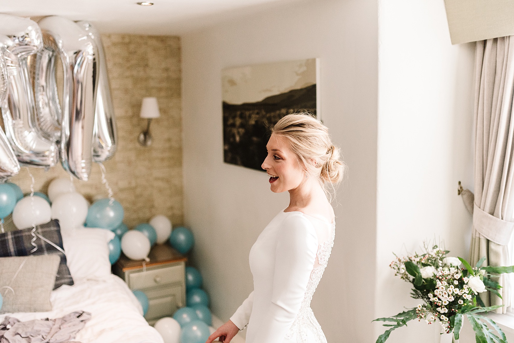 Justin Alexander bride winter barn wedding 5