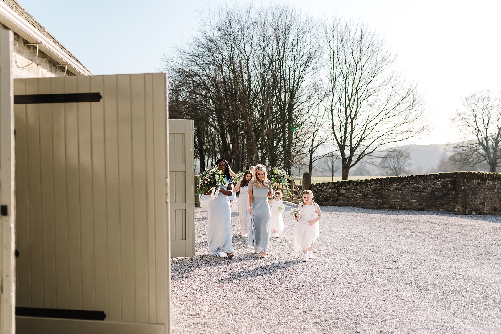 Justin Alexander bride winter barn wedding 9