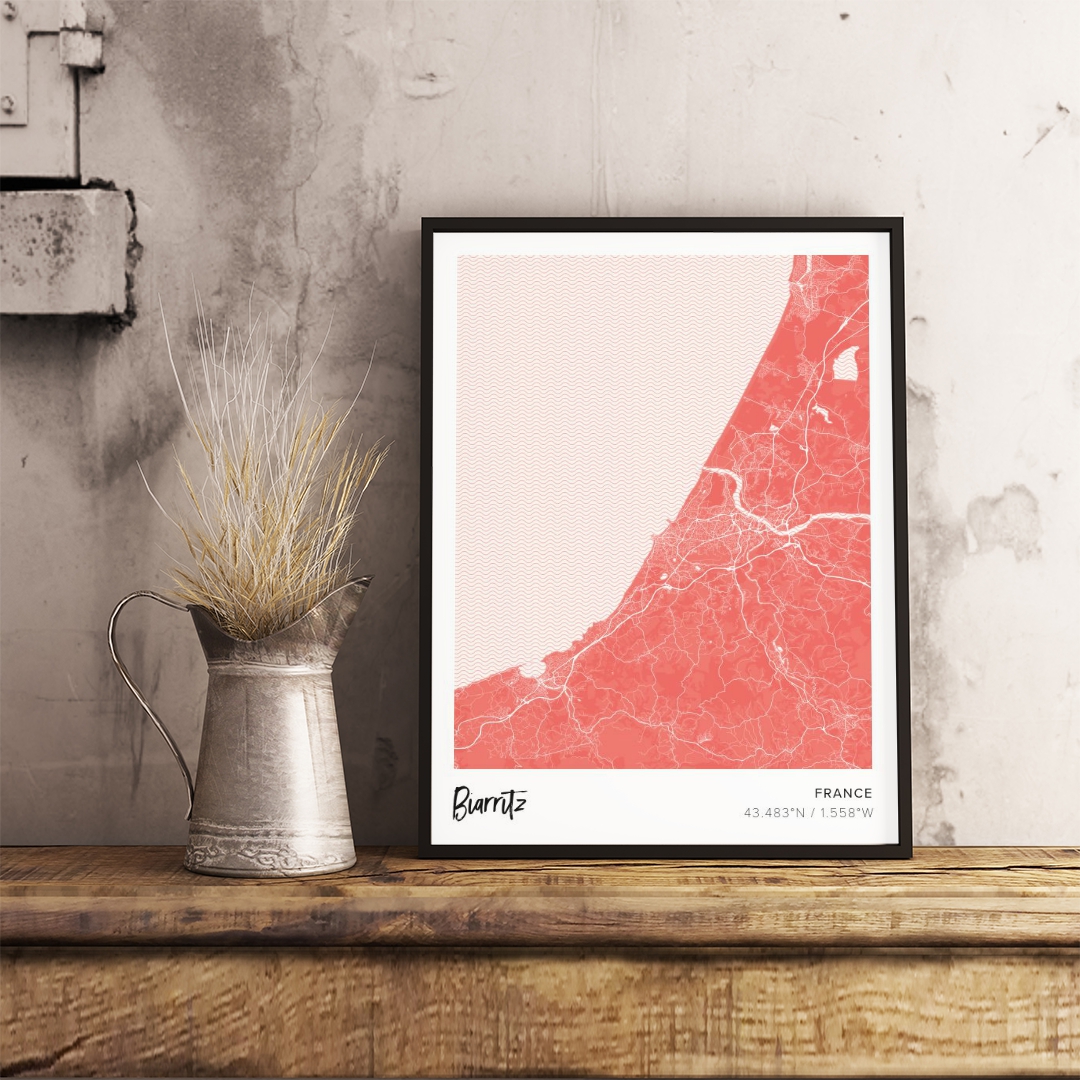 Mapiful wedding maps CORAL summer design