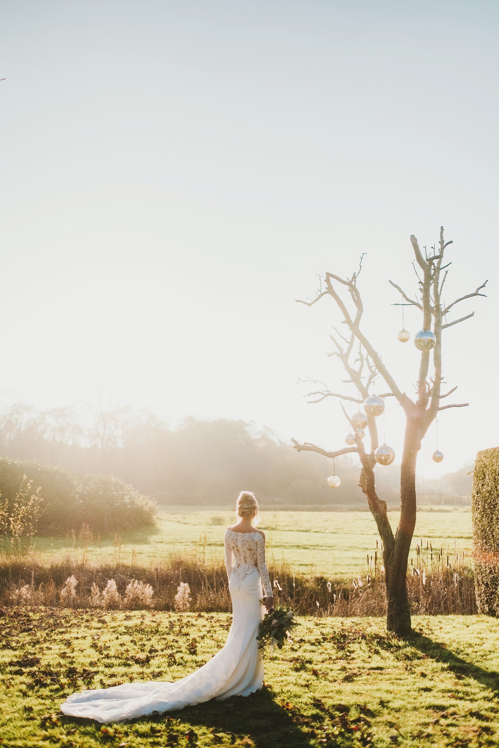 Pronovias bride Cheshire barn wedding  - An Atelier Pronovias Dress for a Relaxed + Romantic Pastel Barn Wedding at a Cheshire Country Estate