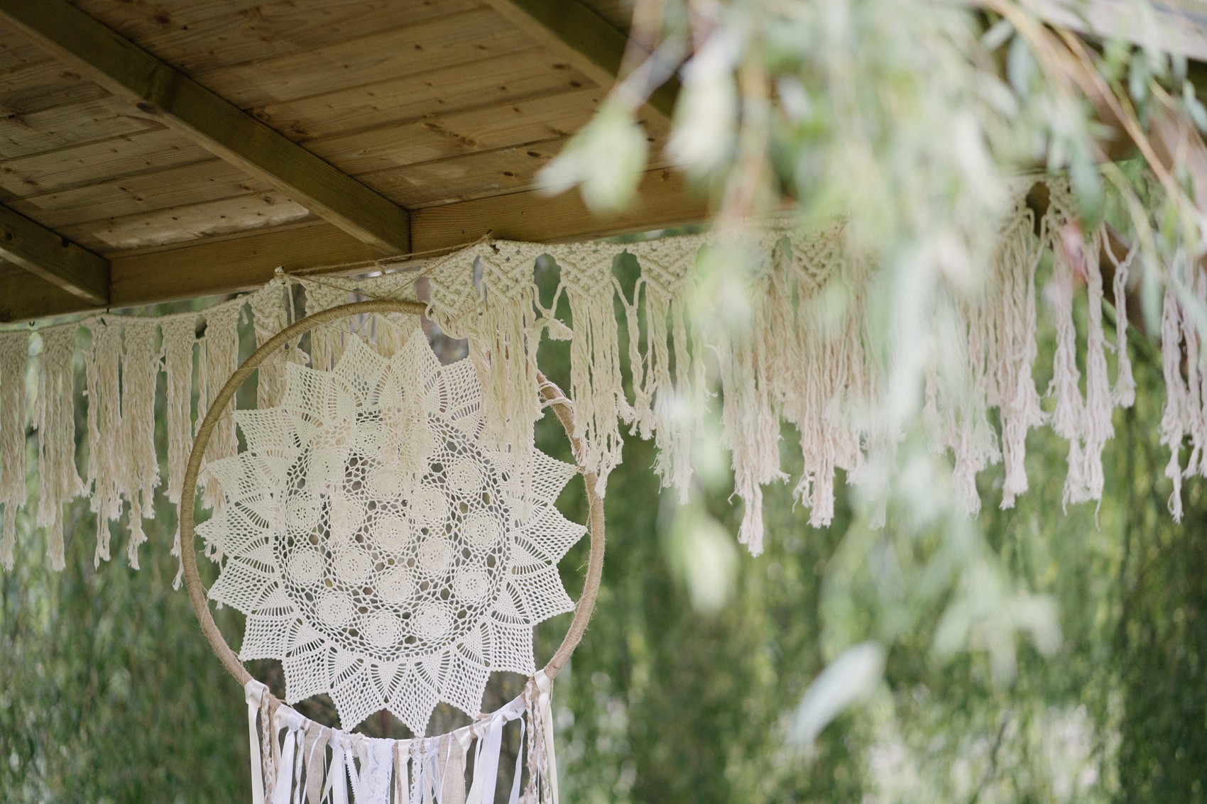 Rue de Seine tassel wedding dress Heaven Farm Uckfield Sussex  - A Fringed Rue de Seine Dress + Flower Crown for a Boho, Festival Inspired Tipi Wedding at Heaven Farm