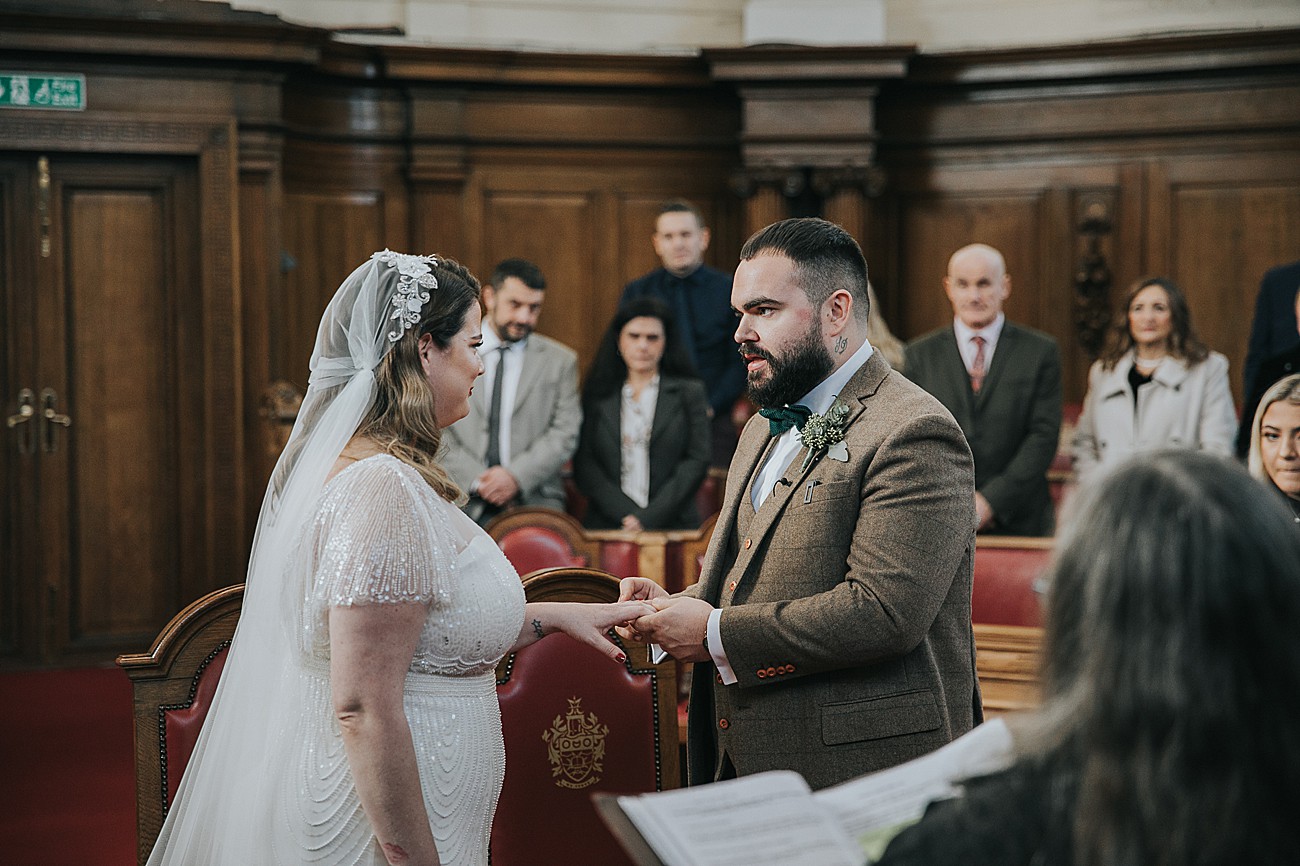 16 Jenny Packham bride vintage christmas wedding