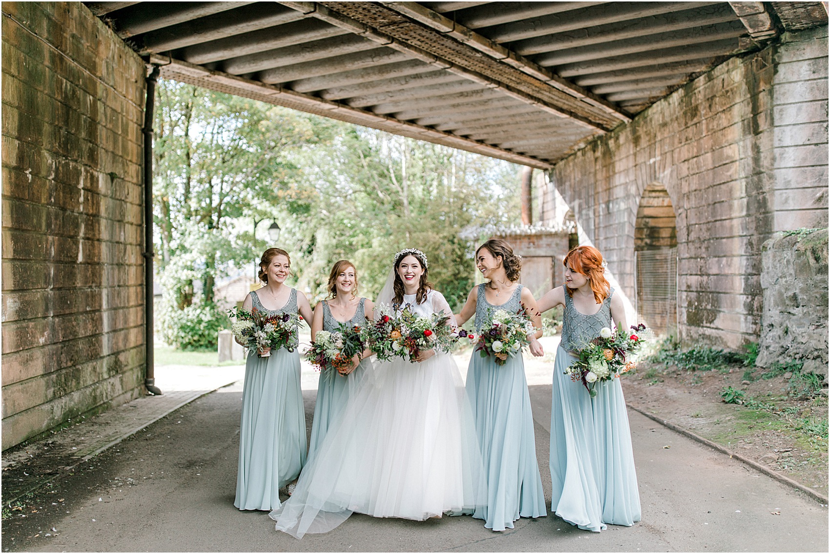 Ailsa Munro dress waxflower crown Glasgow wedding 14