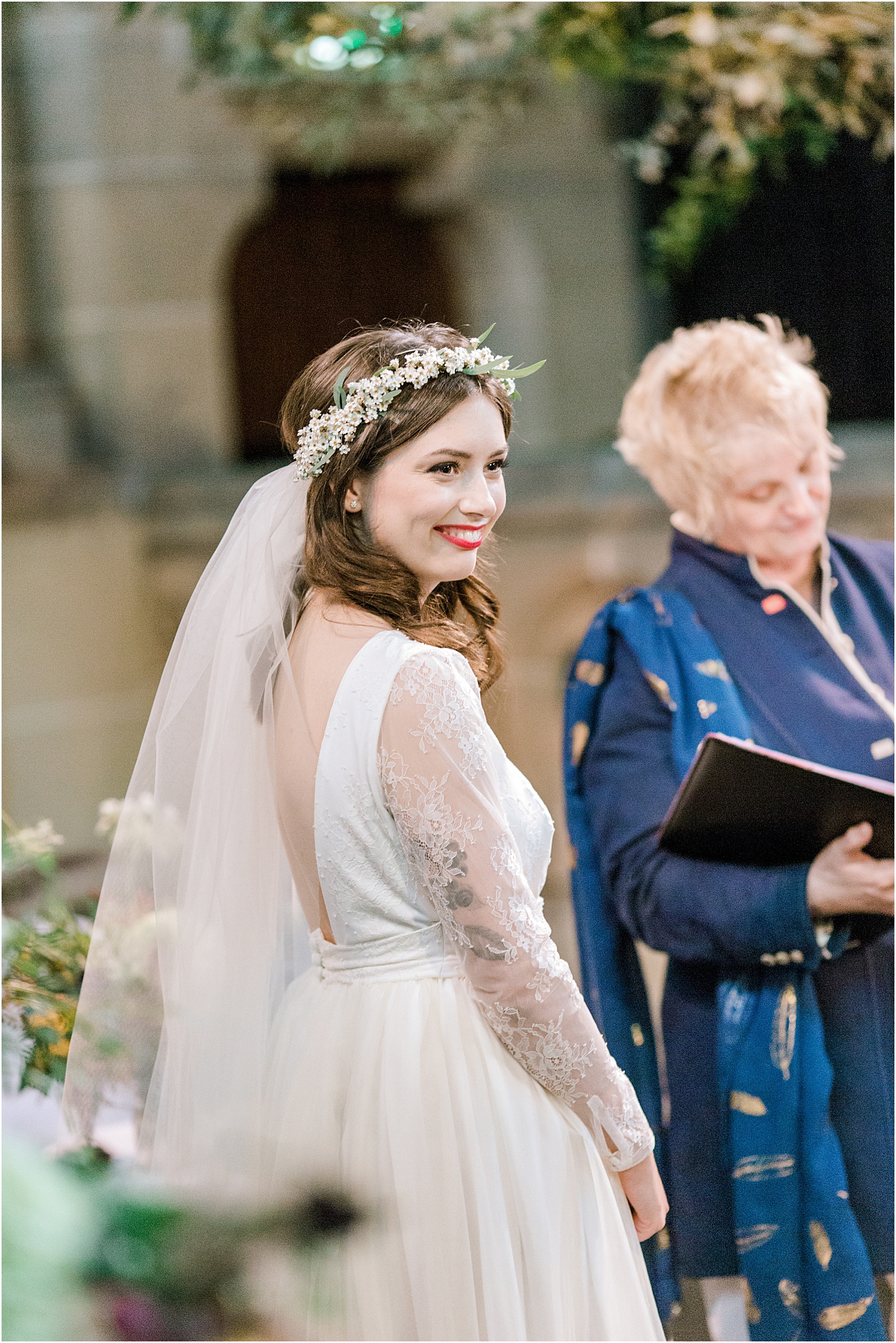 Ailsa Munro dress waxflower crown Glasgow wedding 22