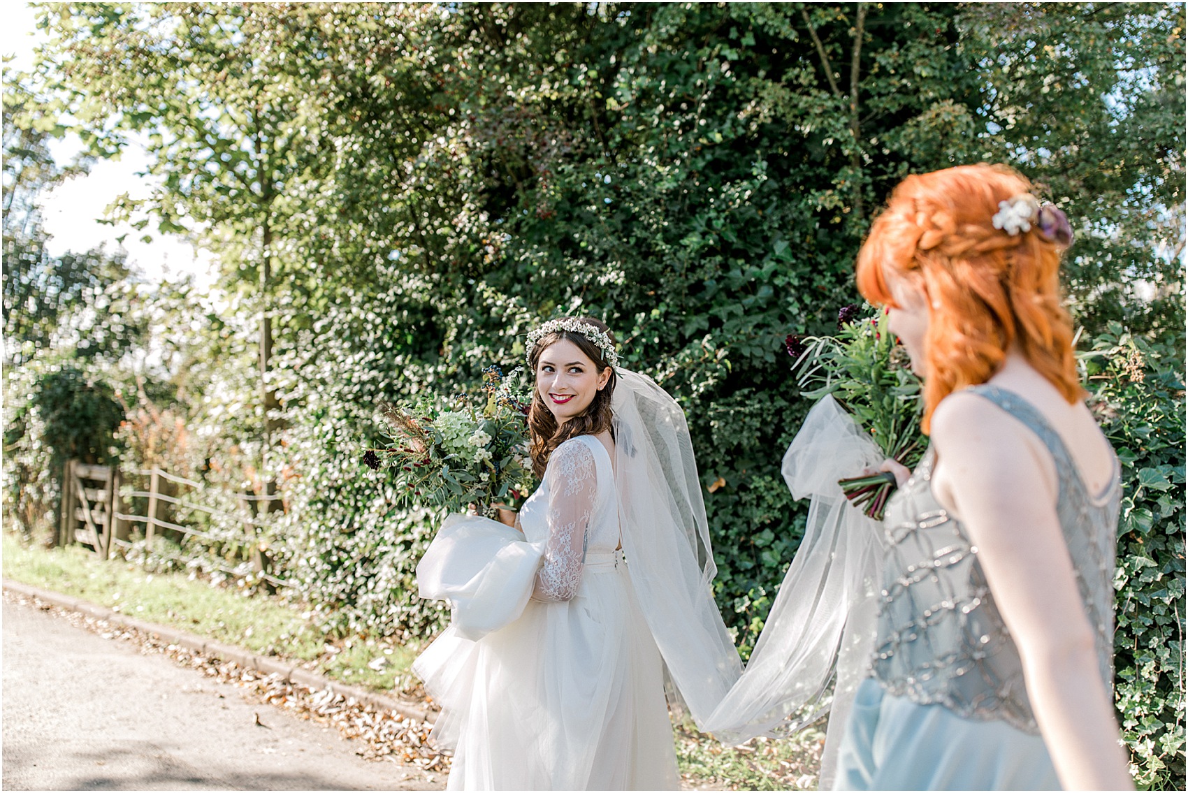 Ailsa Munro dress waxflower crown Glasgow wedding 9