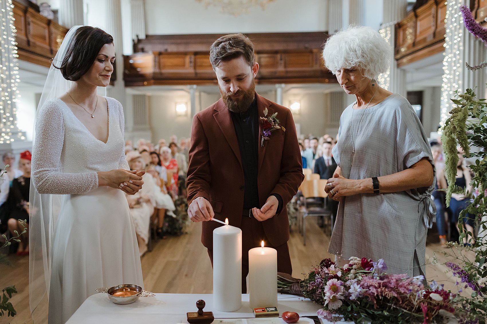 Andrea Hawkes bride Glasgow city wedding  - A Modern, Sequin + Backless Andrea Hawkes Dress for a Stylish Glasgow City Wedding full of Flowers and Joy