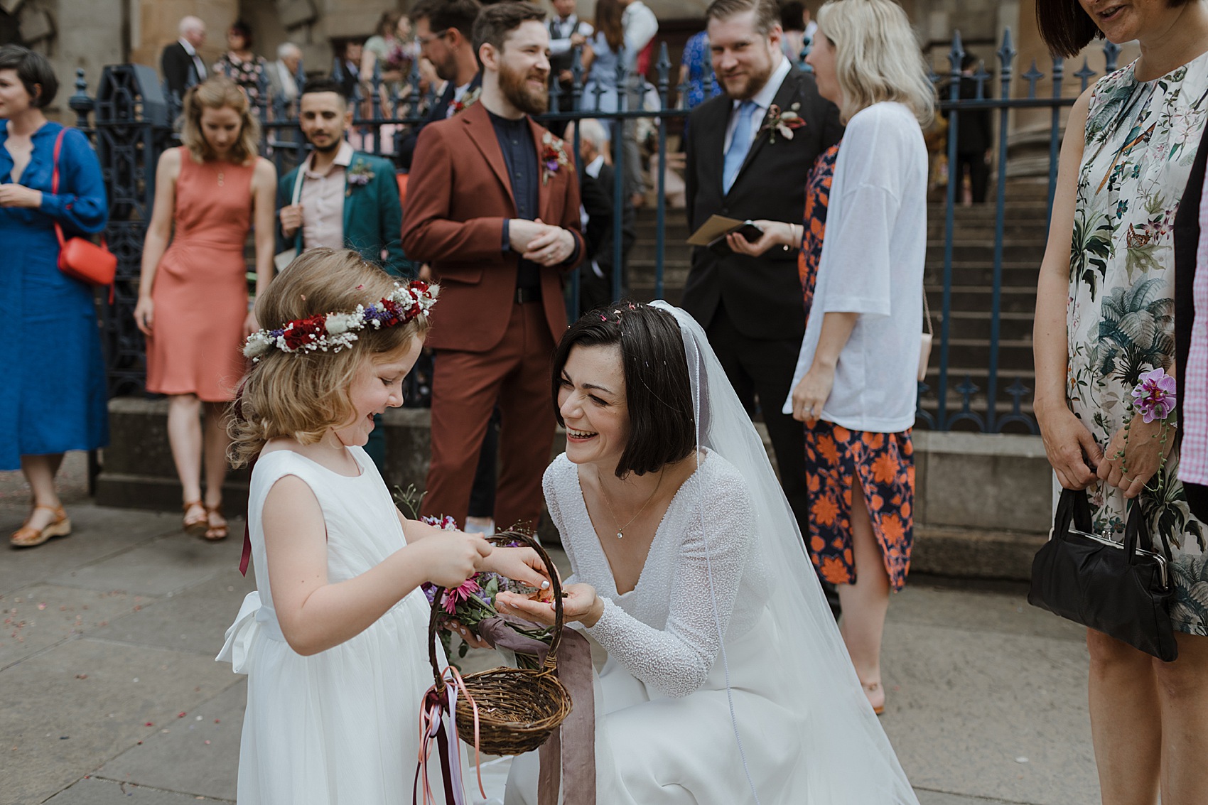 Andrea Hawkes bride Glasgow city wedding  - A Modern, Sequin + Backless Andrea Hawkes Dress for a Stylish Glasgow City Wedding full of Flowers and Joy