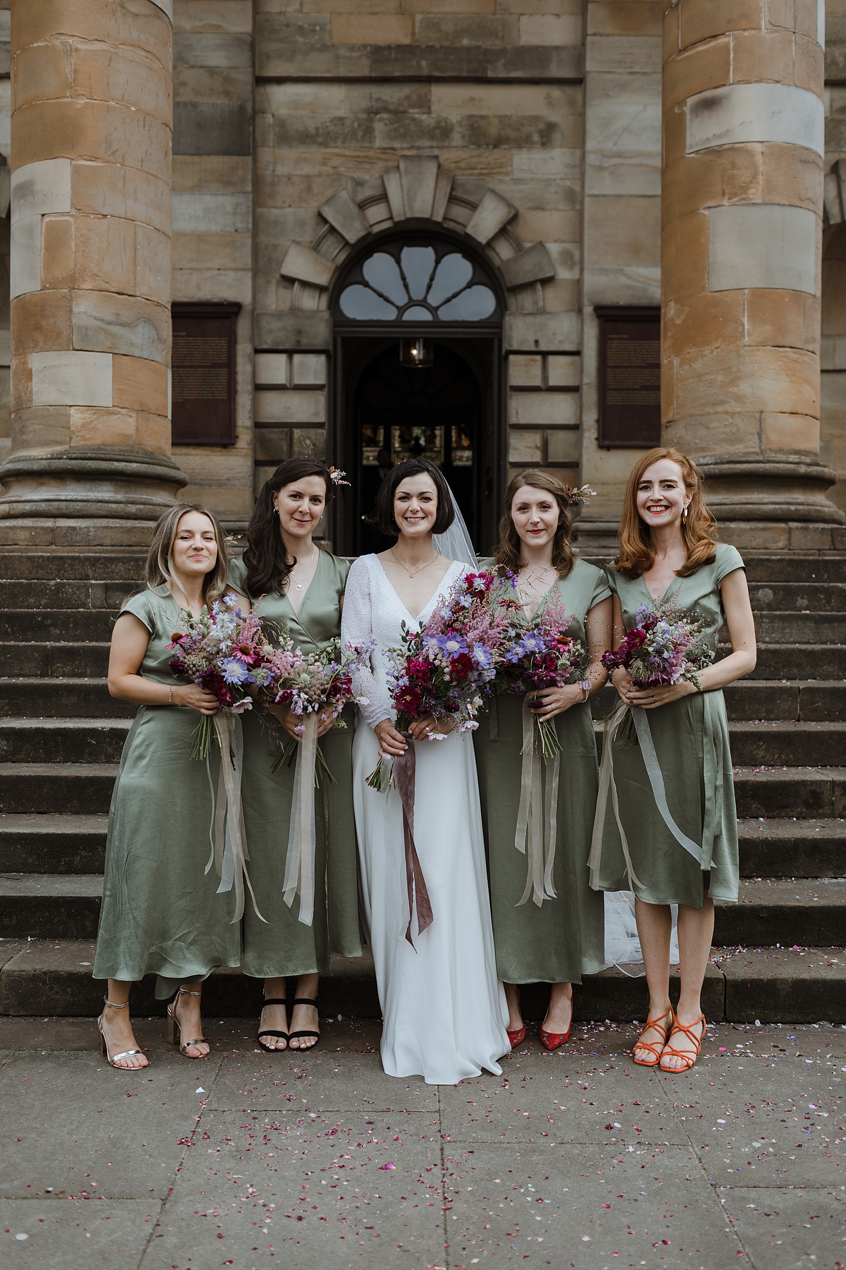 Andrea Hawkes bride Glasgow city wedding  - A Modern, Sequin + Backless Andrea Hawkes Dress for a Stylish Glasgow City Wedding full of Flowers and Joy