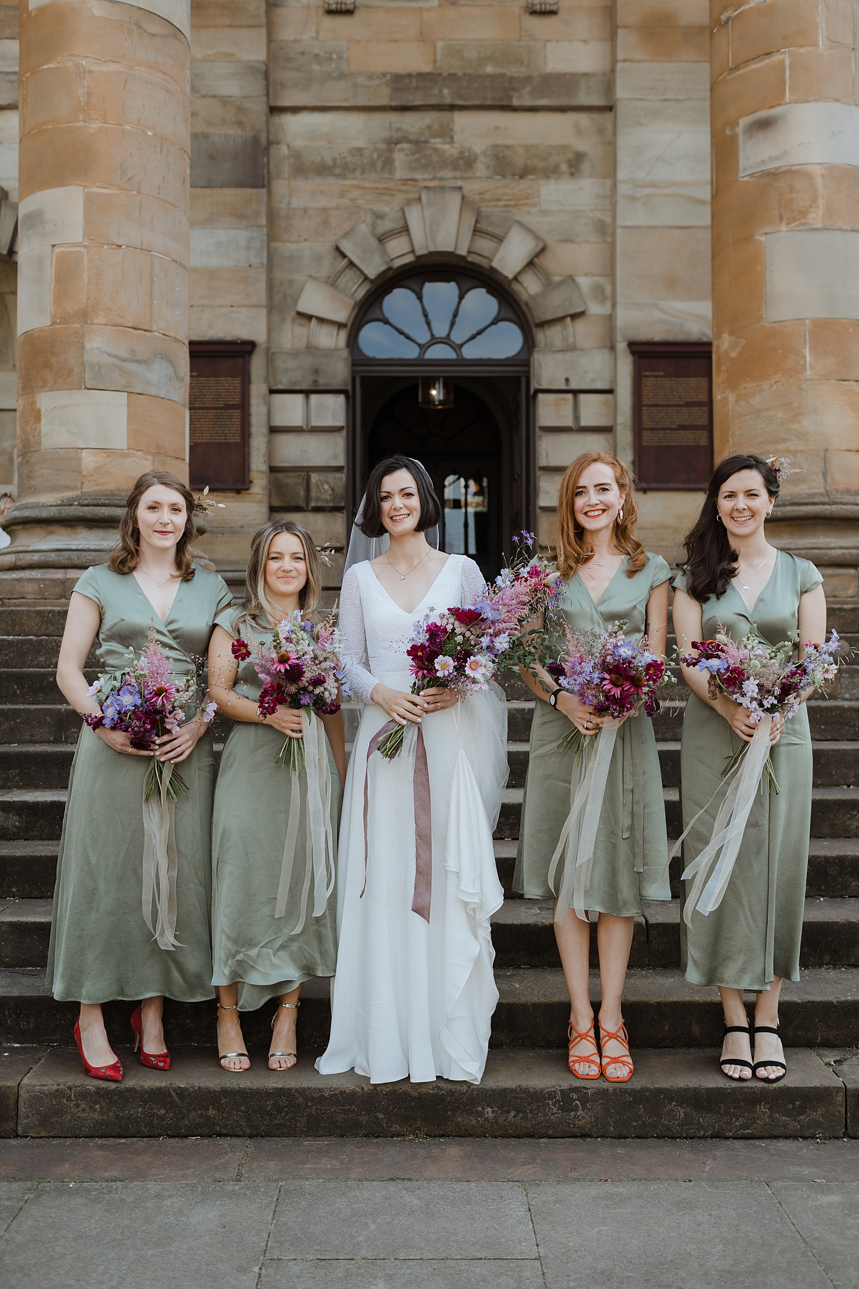 Andrea Hawkes bride Glasgow city wedding  - A Modern, Sequin + Backless Andrea Hawkes Dress for a Stylish Glasgow City Wedding full of Flowers and Joy