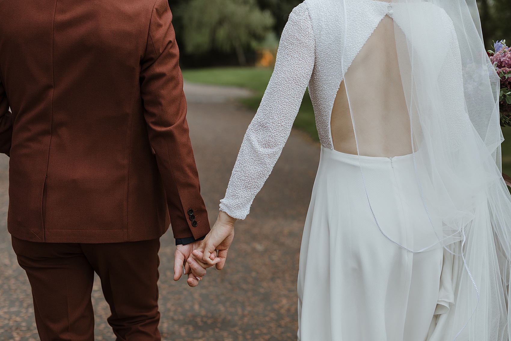 Andrea Hawkes bride Glasgow city wedding  - A Modern, Sequin + Backless Andrea Hawkes Dress for a Stylish Glasgow City Wedding full of Flowers and Joy