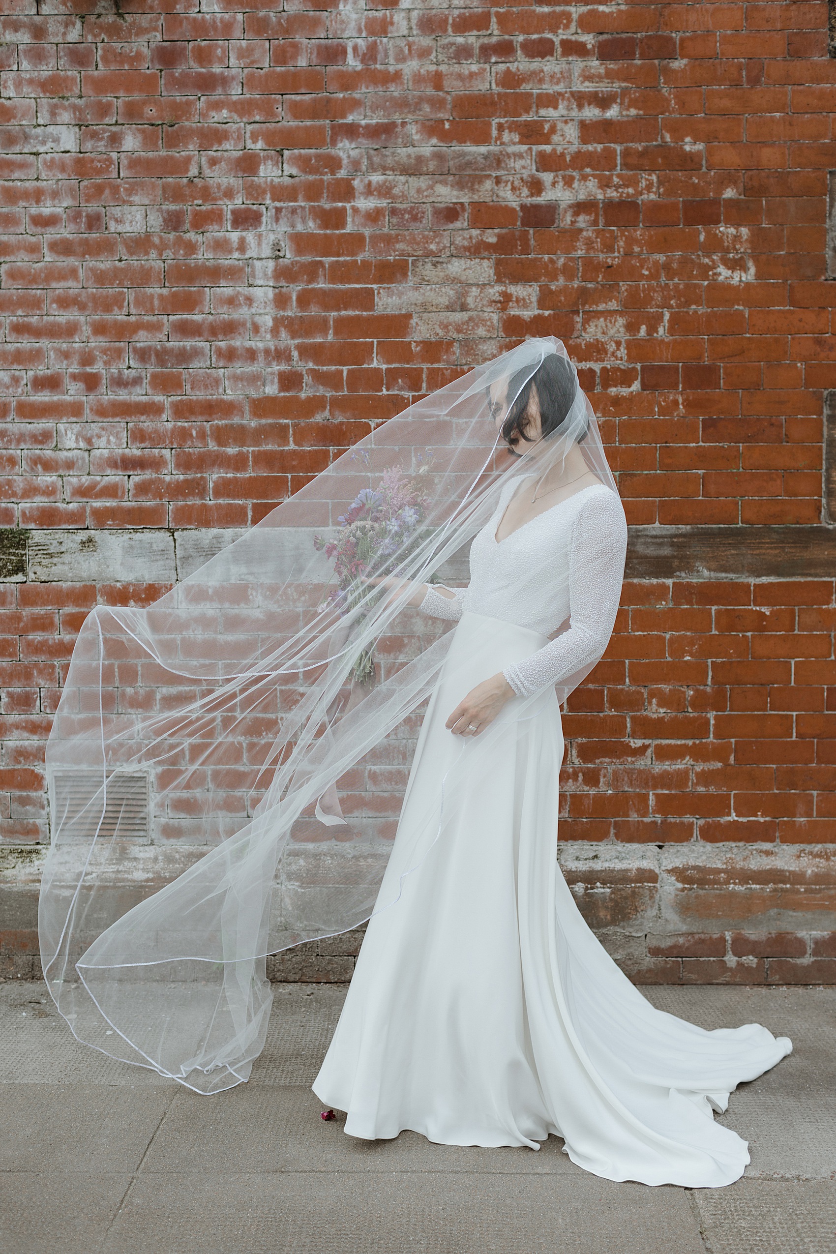 Andrea Hawkes bride Glasgow city wedding  - A Modern, Sequin + Backless Andrea Hawkes Dress for a Stylish Glasgow City Wedding full of Flowers and Joy