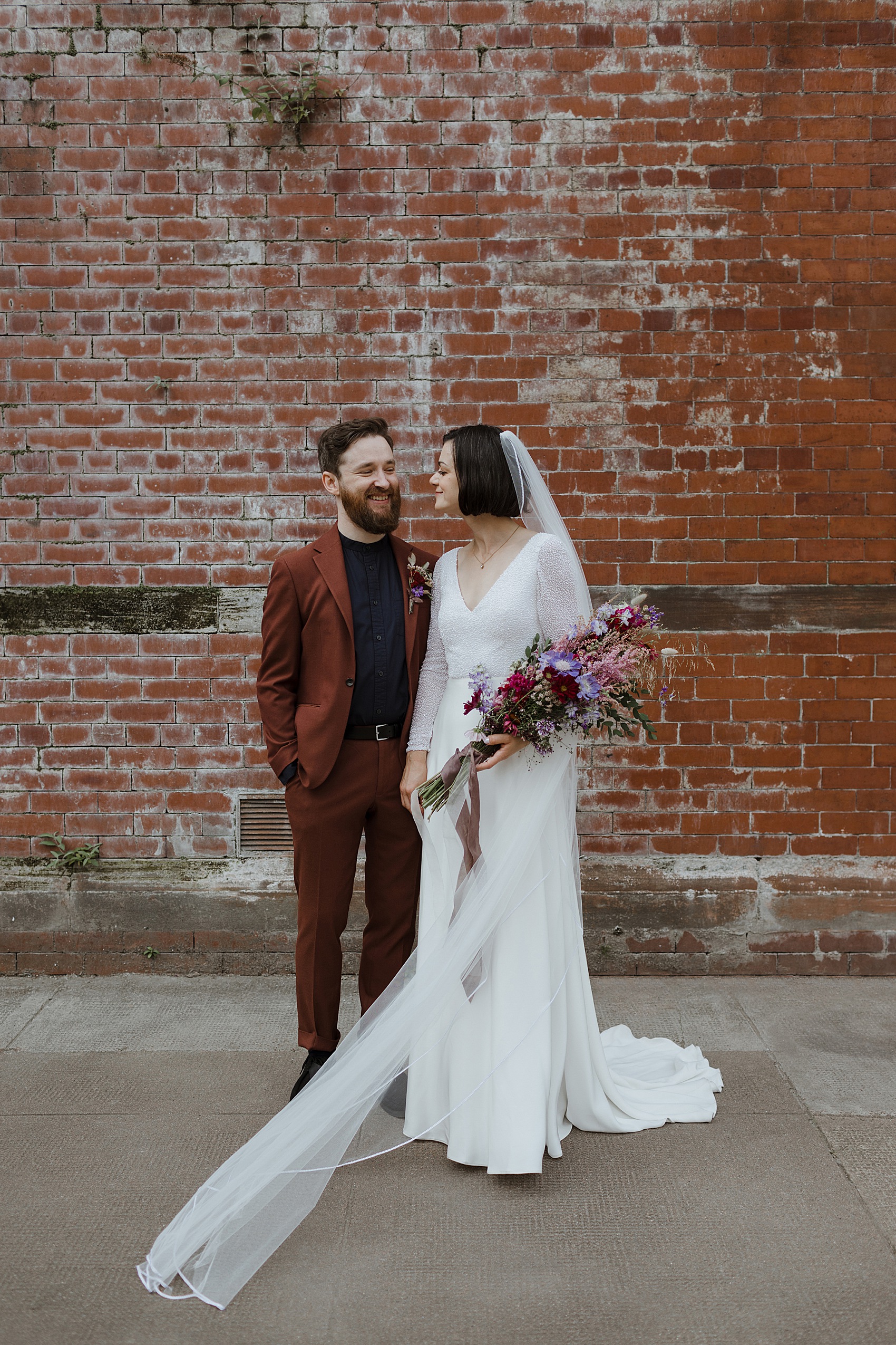 Andrea Hawkes bride Glasgow city wedding  - A Modern, Sequin + Backless Andrea Hawkes Dress for a Stylish Glasgow City Wedding full of Flowers and Joy