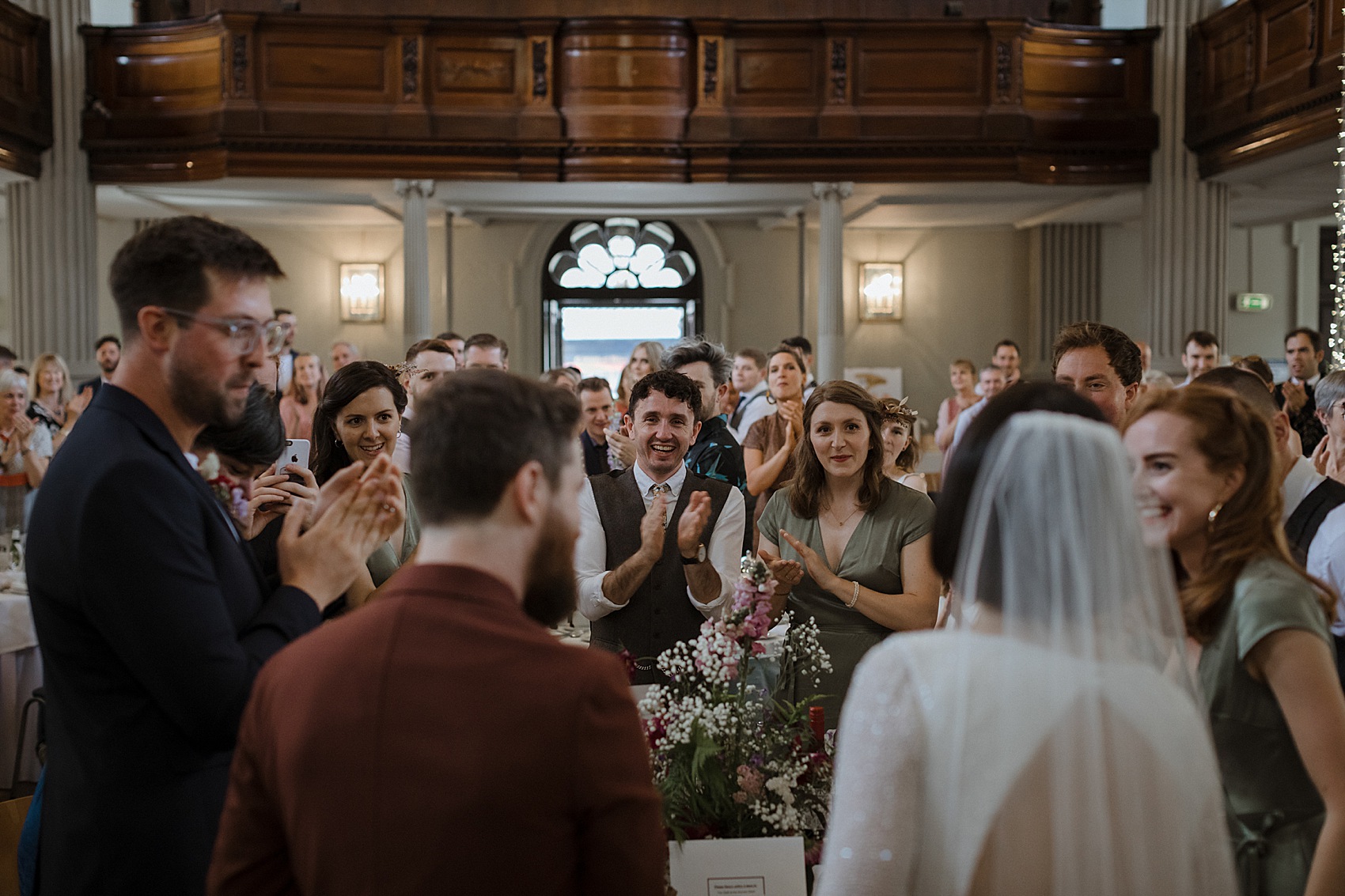 Andrea Hawkes bride Glasgow city wedding  - A Modern, Sequin + Backless Andrea Hawkes Dress for a Stylish Glasgow City Wedding full of Flowers and Joy