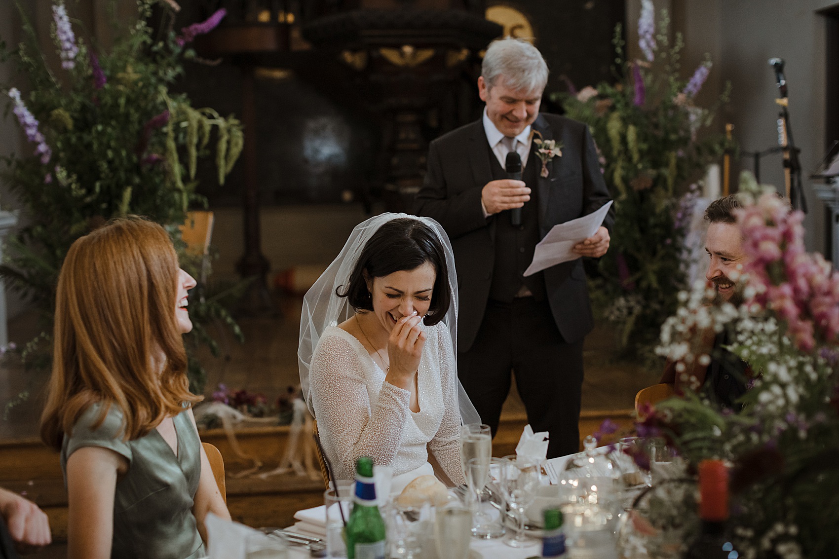 Andrea Hawkes bride Glasgow city wedding  - A Modern, Sequin + Backless Andrea Hawkes Dress for a Stylish Glasgow City Wedding full of Flowers and Joy