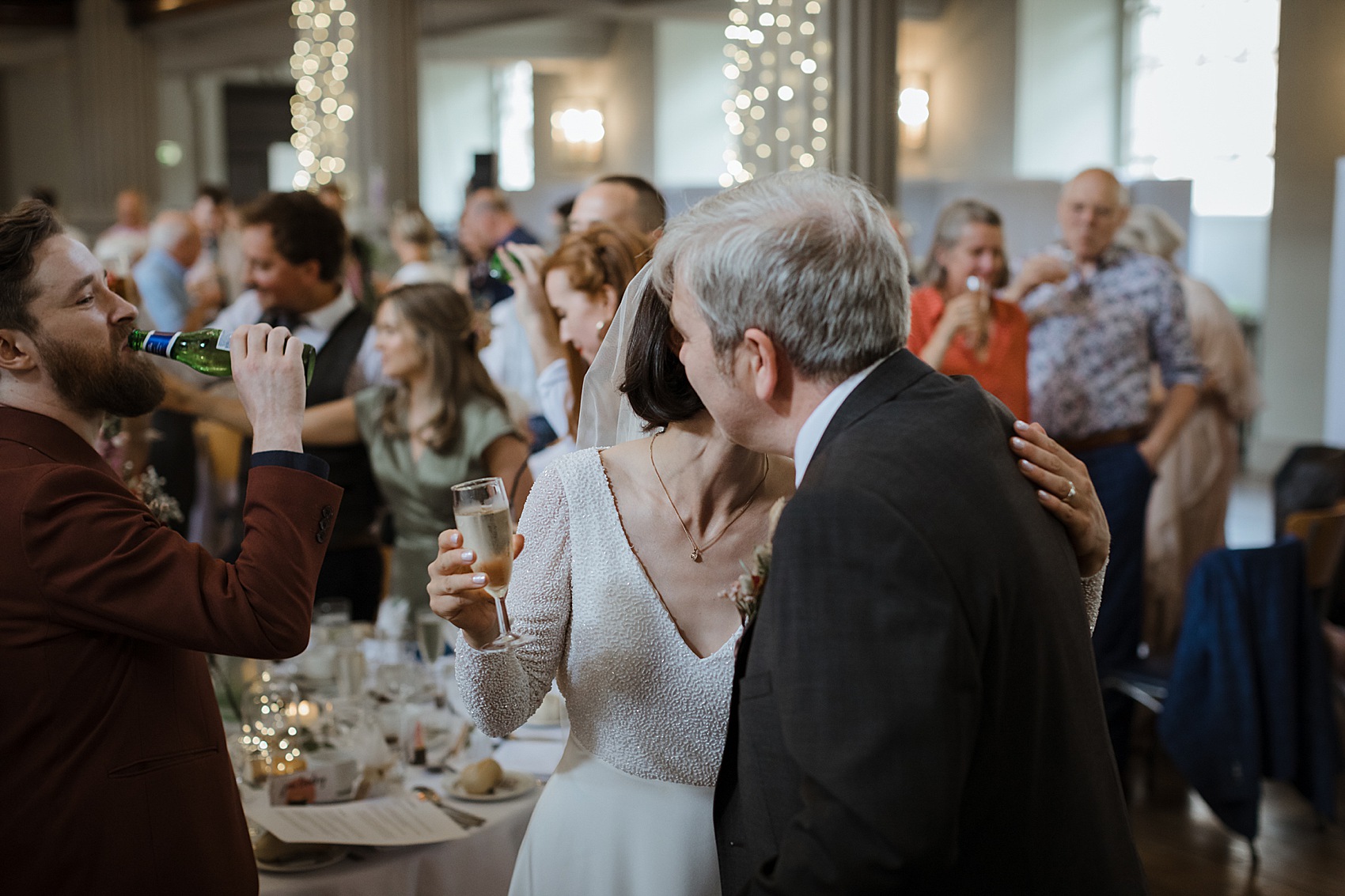 Andrea Hawkes bride Glasgow city wedding  - A Modern, Sequin + Backless Andrea Hawkes Dress for a Stylish Glasgow City Wedding full of Flowers and Joy