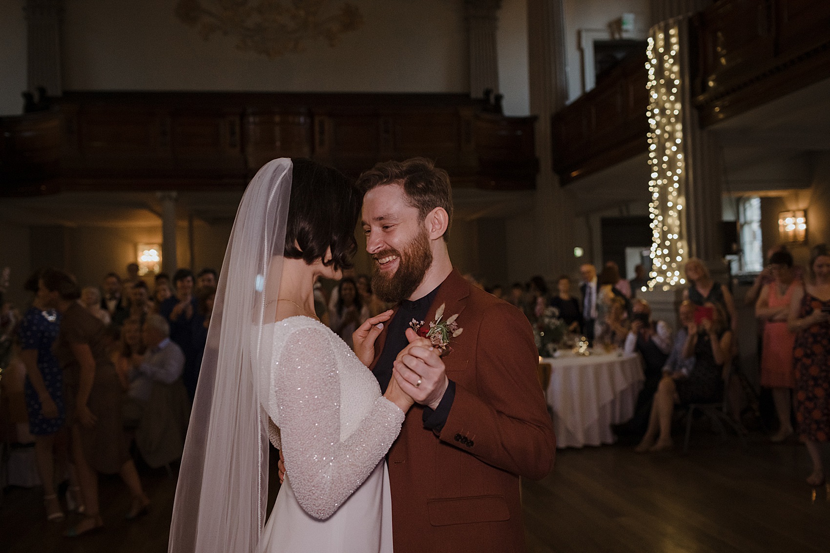 Andrea Hawkes bride Glasgow city wedding  - A Modern, Sequin + Backless Andrea Hawkes Dress for a Stylish Glasgow City Wedding full of Flowers and Joy