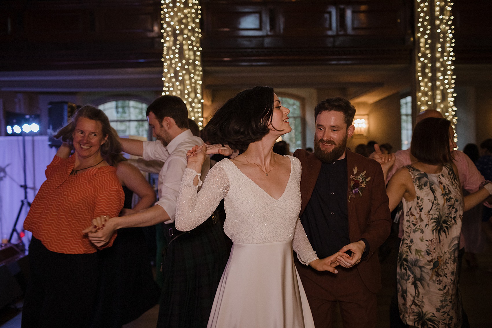 Andrea Hawkes bride Glasgow city wedding  - A Modern, Sequin + Backless Andrea Hawkes Dress for a Stylish Glasgow City Wedding full of Flowers and Joy