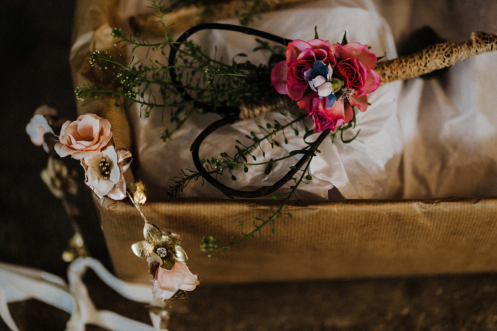 Blush pink Catherine Deane wedding dress  - A Blush Pink Catherine Deane Dress for a Welsh Castle Wedding With 700 Japanese Origami Paper Cranes