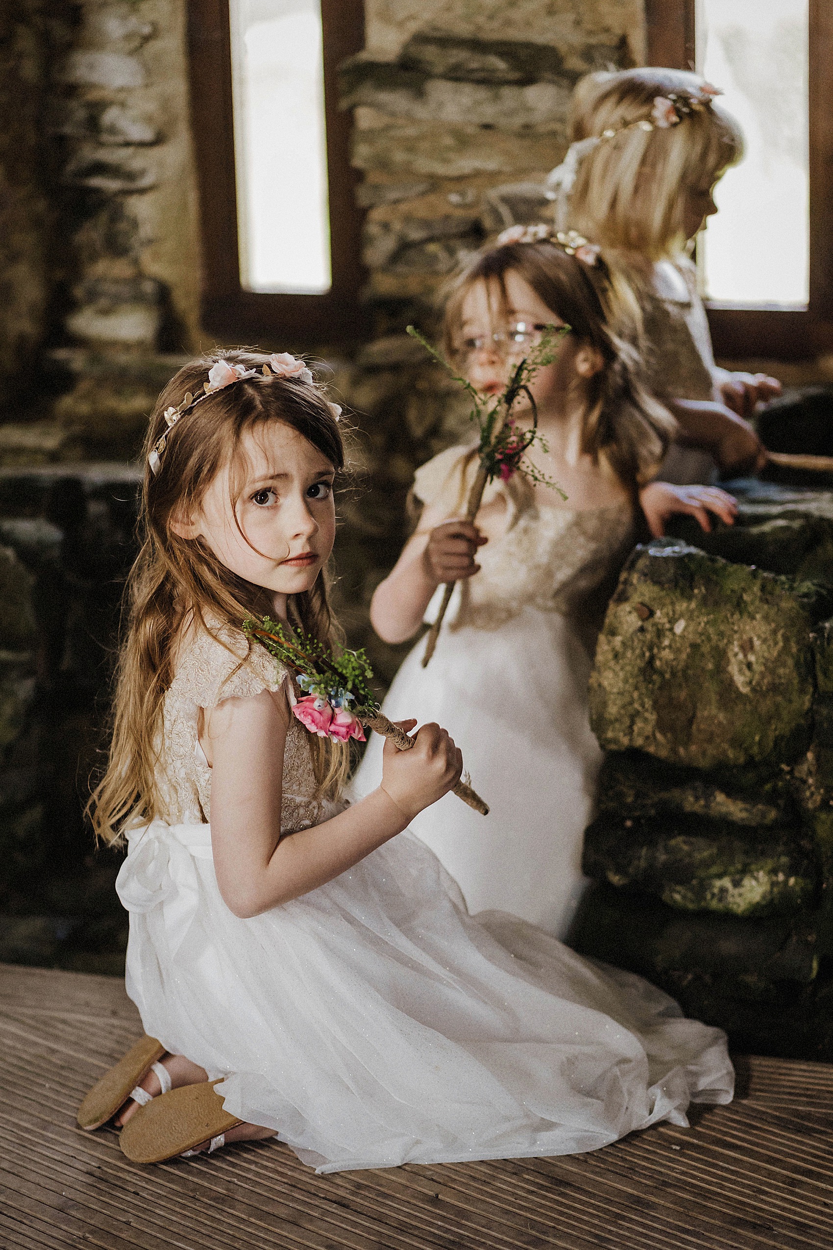 Blush pink Catherine Deane wedding dress  - A Blush Pink Catherine Deane Dress for a Welsh Castle Wedding With 700 Japanese Origami Paper Cranes