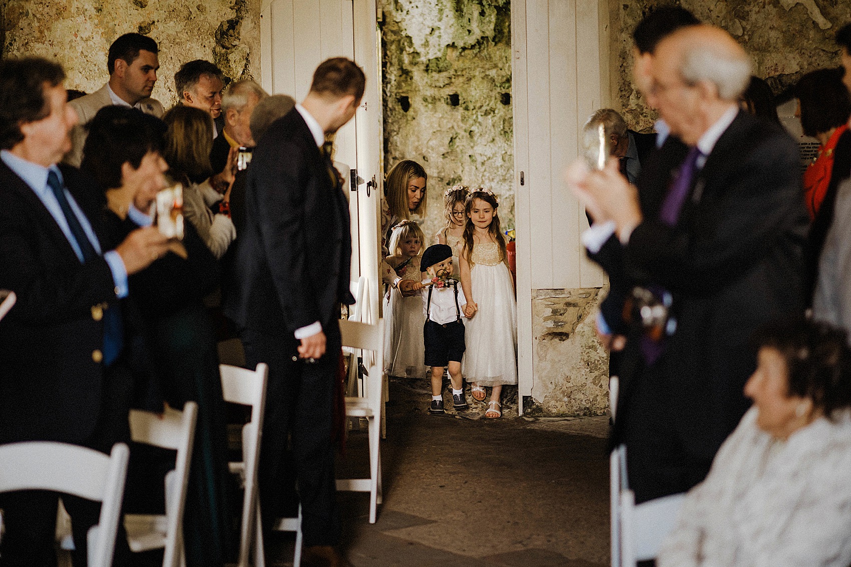 Blush pink Catherine Deane wedding dress  - A Blush Pink Catherine Deane Dress for a Welsh Castle Wedding With 700 Japanese Origami Paper Cranes