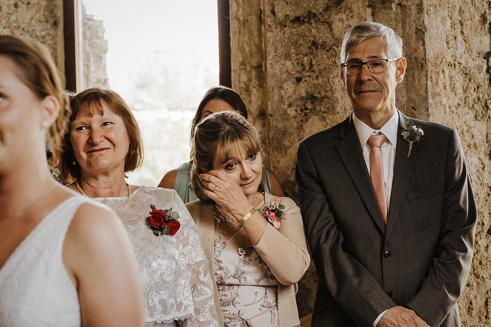 Blush pink Catherine Deane wedding dress  - A Blush Pink Catherine Deane Dress for a Welsh Castle Wedding With 700 Japanese Origami Paper Cranes