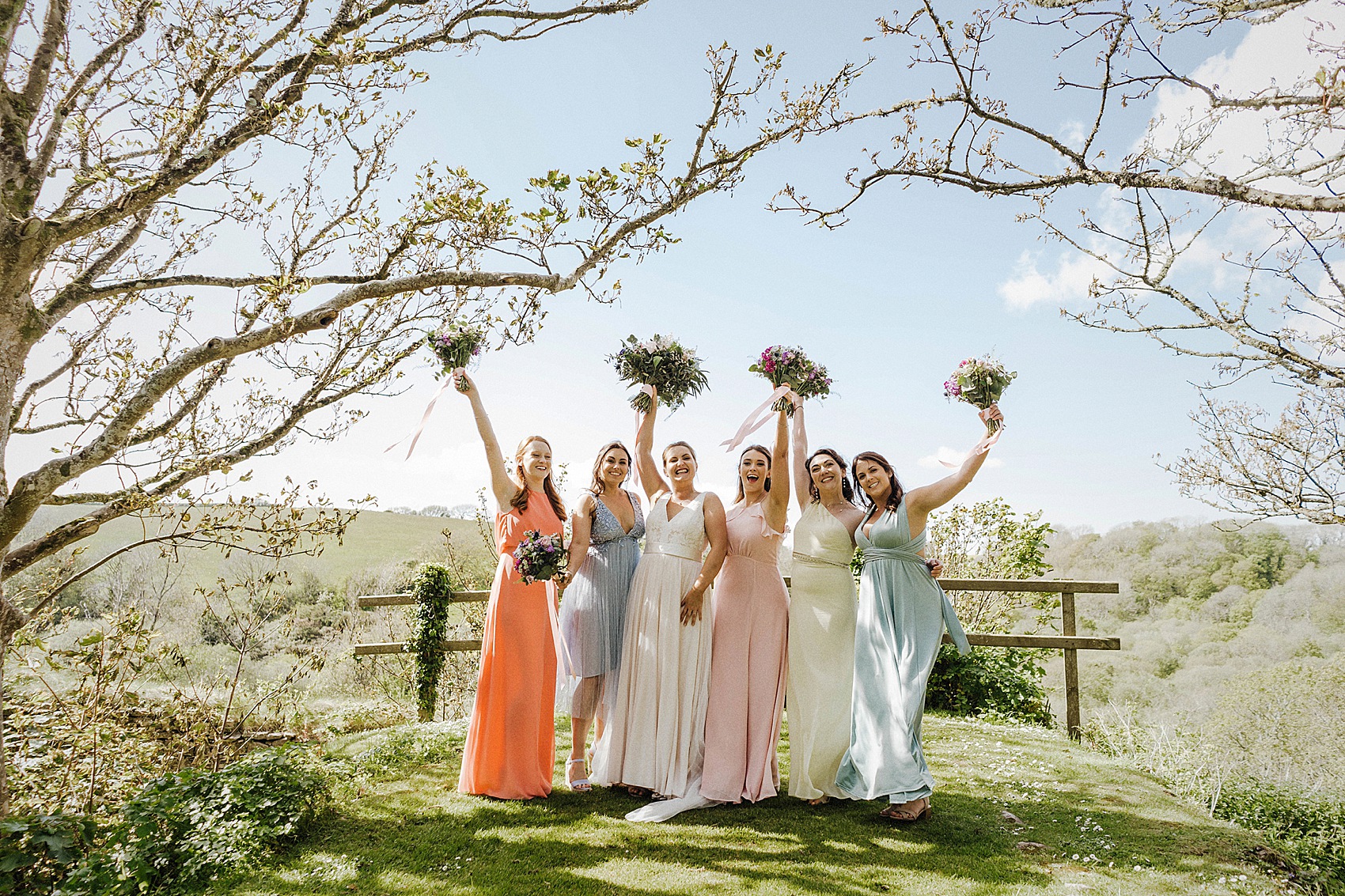 Blush pink Catherine Deane wedding dress  - A Blush Pink Catherine Deane Dress for a Welsh Castle Wedding With 700 Japanese Origami Paper Cranes