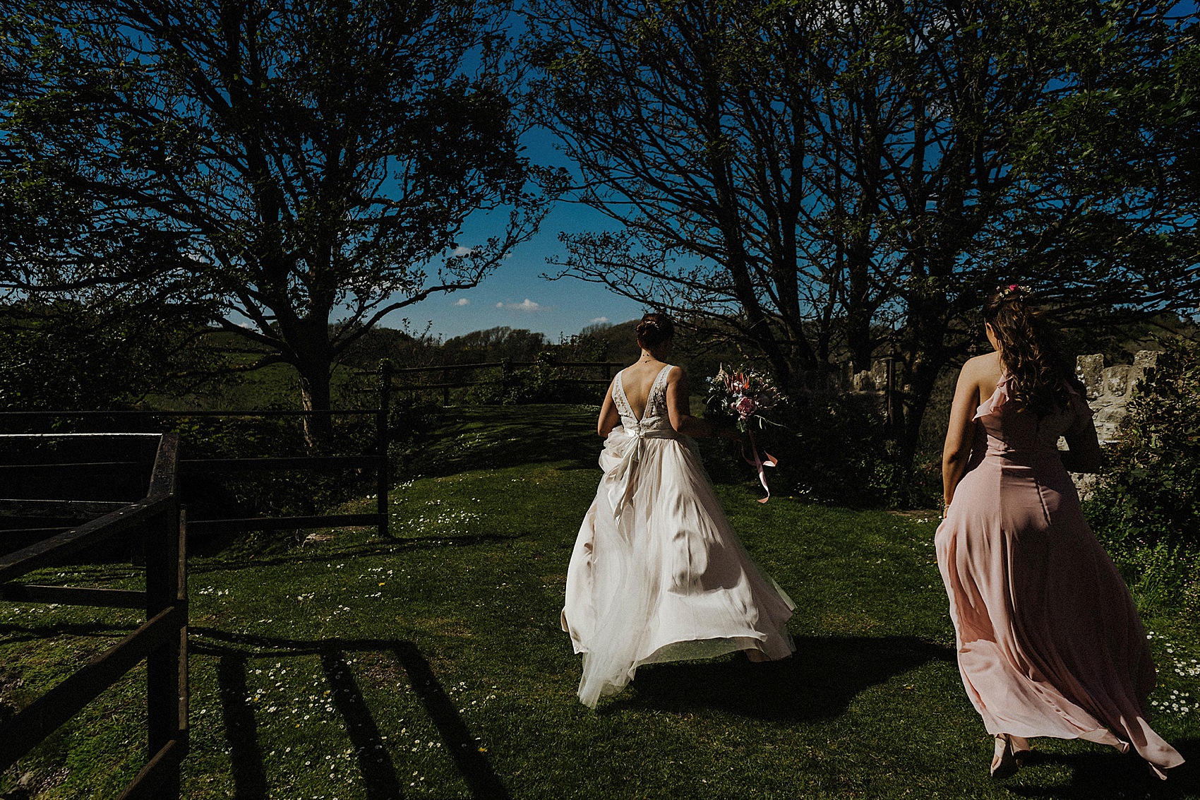 Blush pink Catherine Deane wedding dress  - A Blush Pink Catherine Deane Dress for a Welsh Castle Wedding With 700 Japanese Origami Paper Cranes