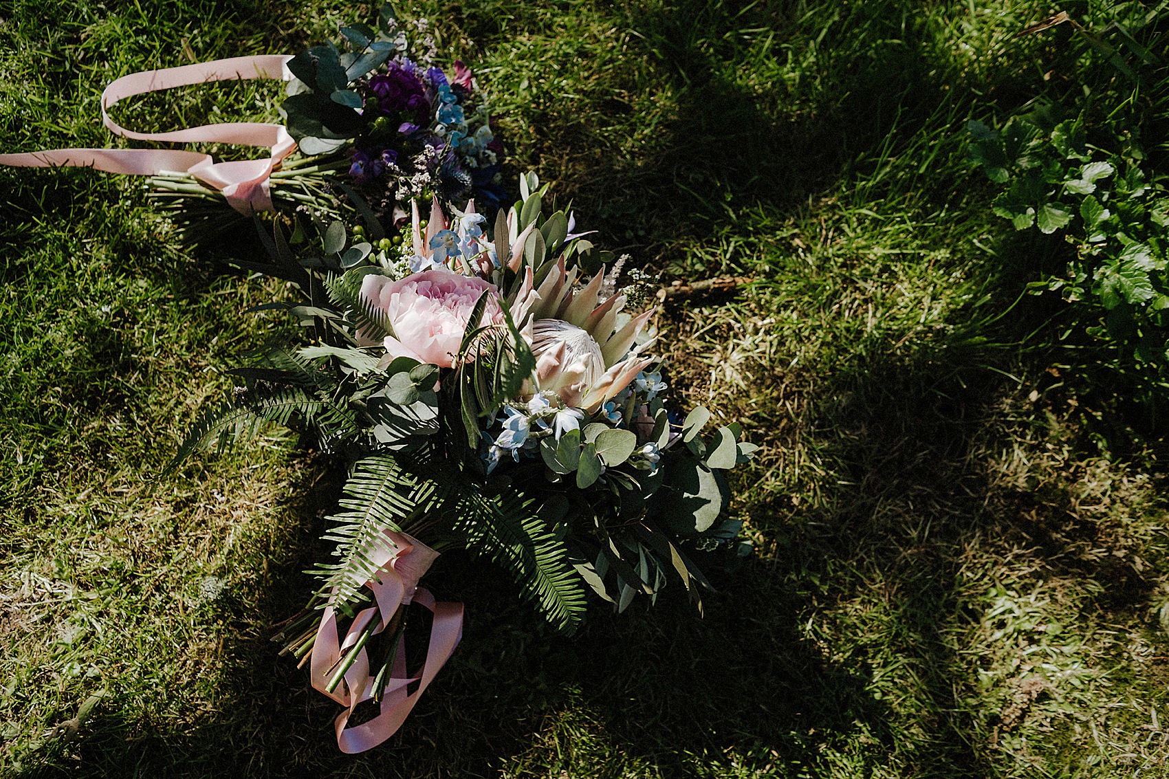 Blush pink Catherine Deane wedding dress  - A Blush Pink Catherine Deane Dress for a Welsh Castle Wedding With 700 Japanese Origami Paper Cranes