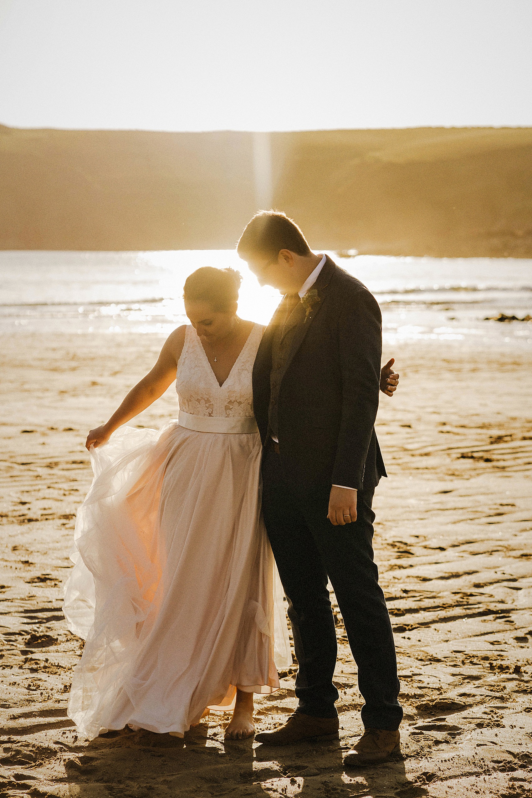 Blush pink Catherine Deane wedding dress  - A Blush Pink Catherine Deane Dress for a Welsh Castle Wedding With 700 Japanese Origami Paper Cranes