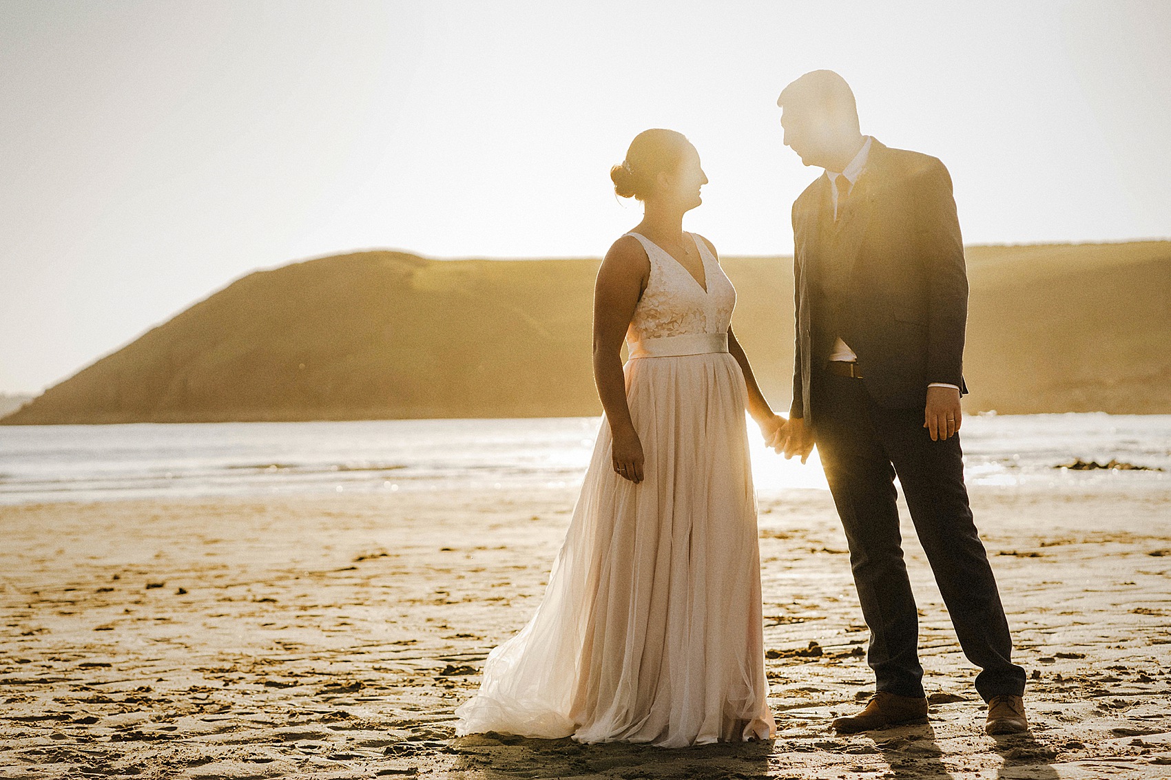 Blush pink Catherine Deane wedding dress 38