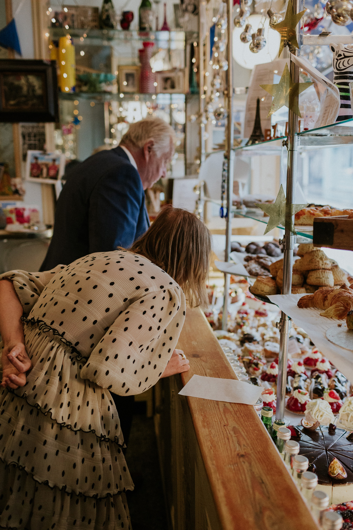 Polka dot dress intimate London wedding 30