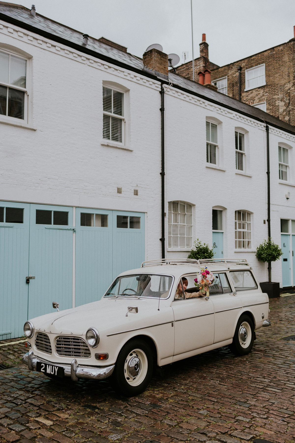 Polka dot dress intimate London wedding 37