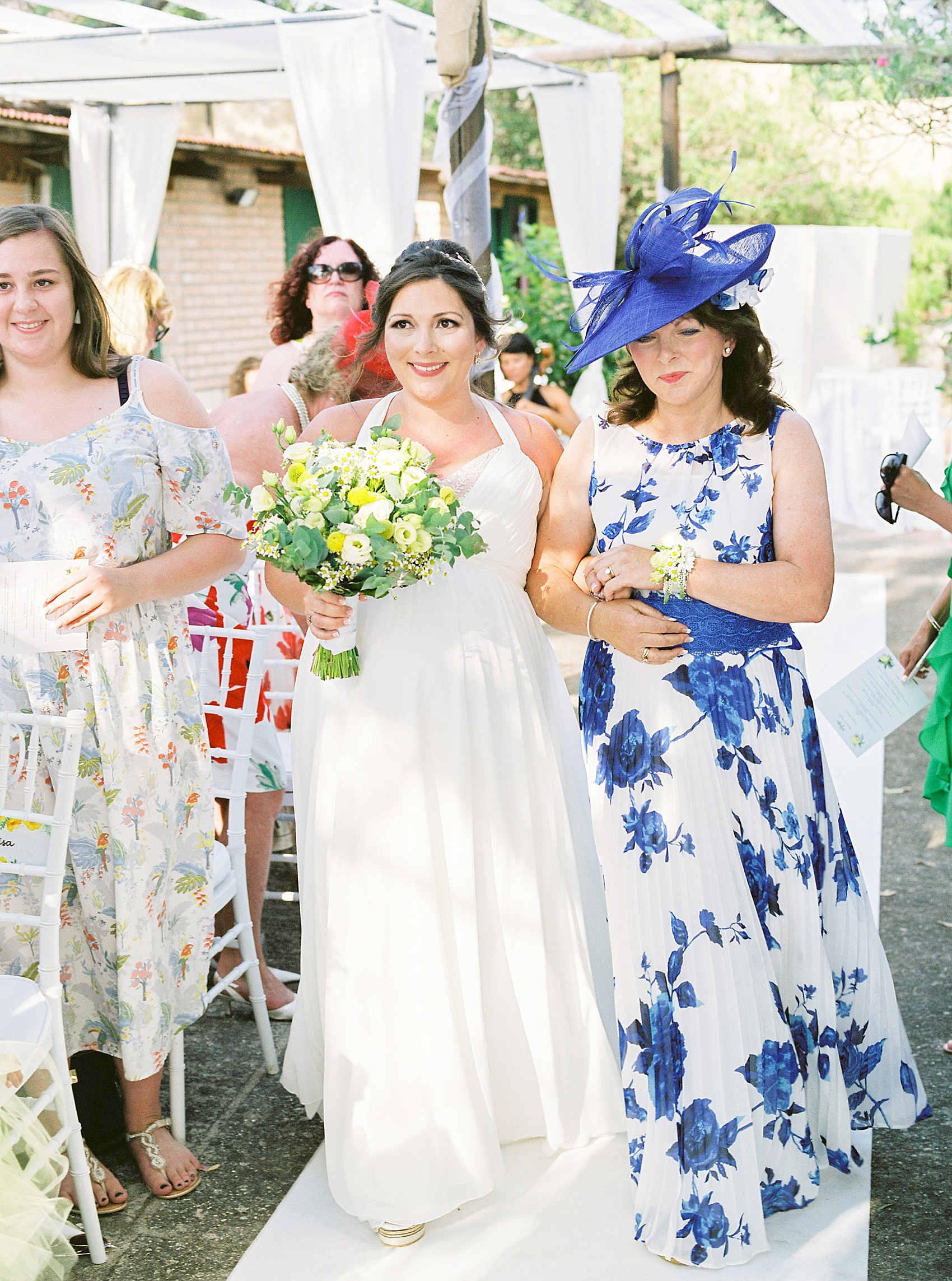 Pregnant bride Il Faro Wedding Italy  - A Spectacular Cliff-Top + Sea View Wedding at Il Faro in Italy, with a Pregnant Bride in a Grecian Inspired Dress