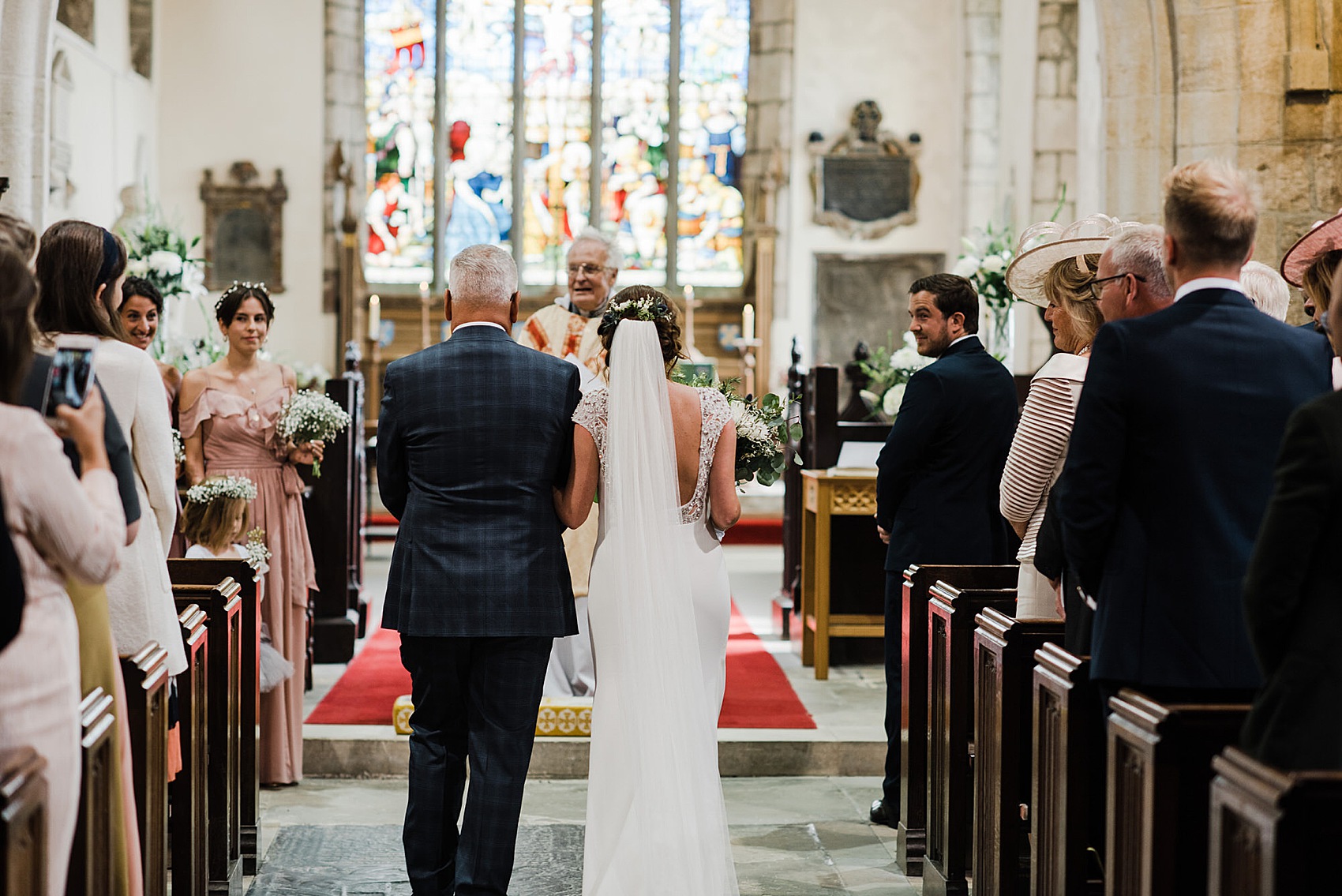 Pronovias cap sleeve dress Anglesey wedding  - Pronovias Elegance for a Modern, Coastal Country House Party Wedding on the Isle of Anglesey