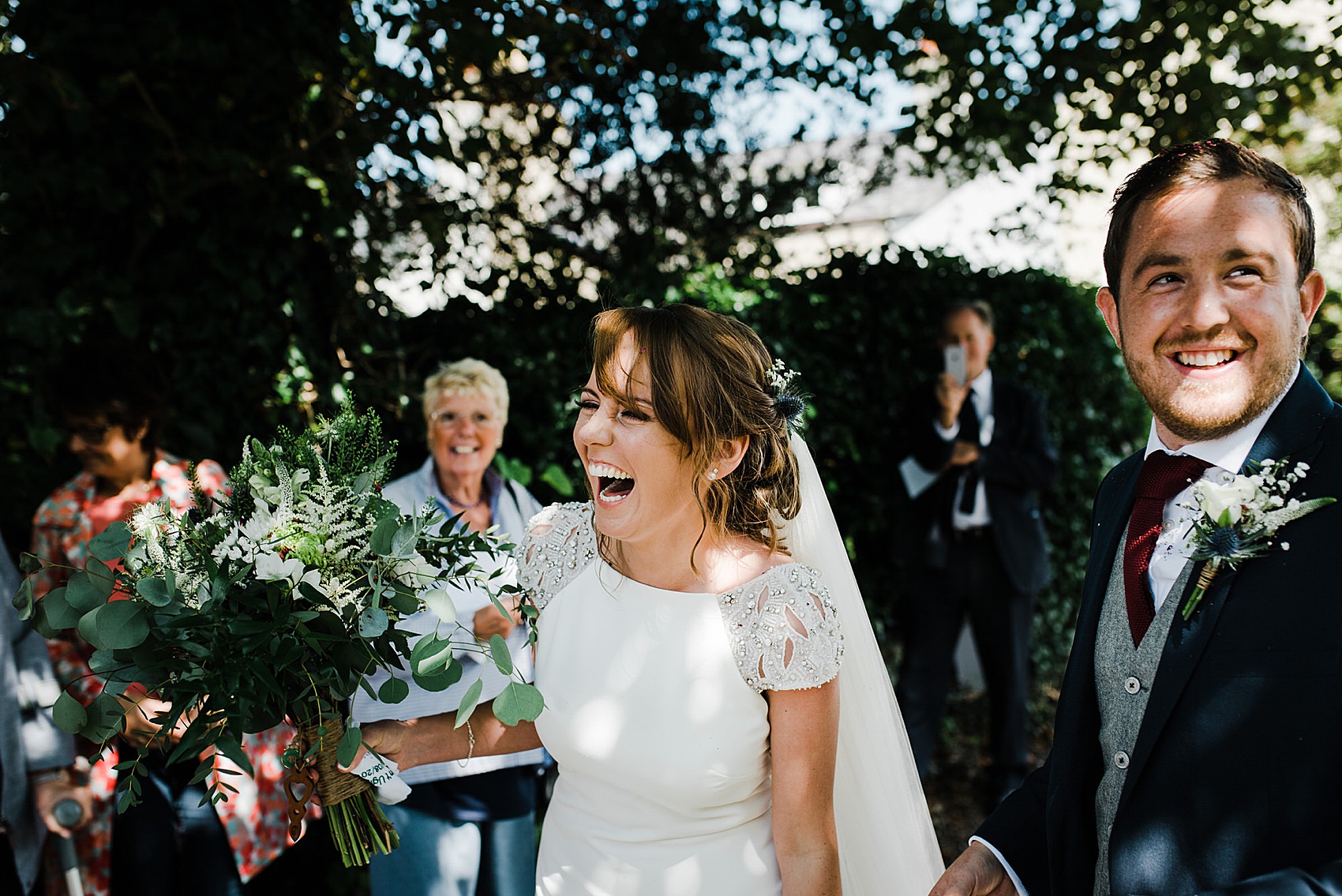 Pronovias cap sleeve dress Anglesey wedding 35 - Pronovias Elegance for a Modern, Coastal Country House Party Wedding on the Isle of Anglesey Pronovias cap sleeve dress Anglesey wedding 35