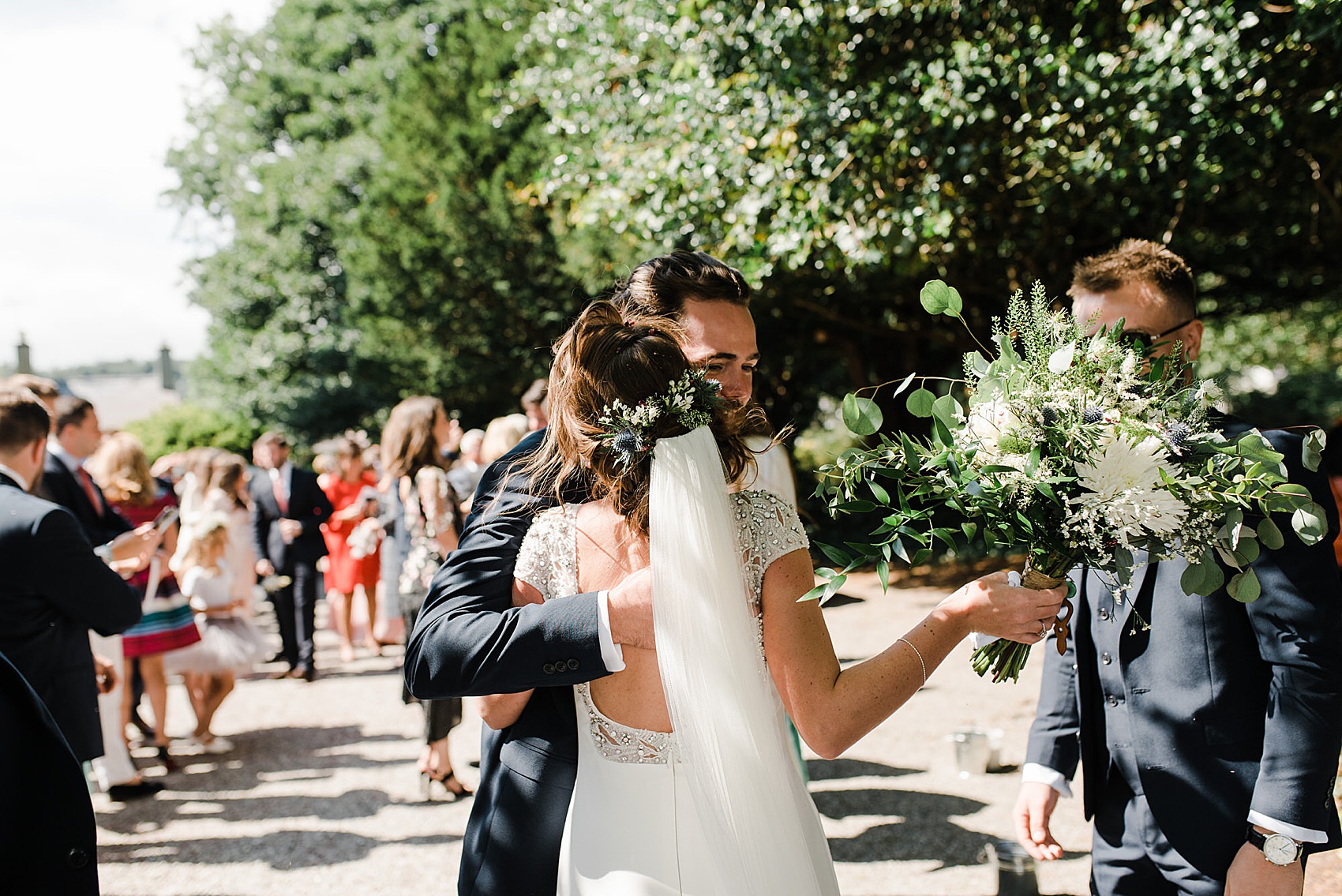 Pronovias cap sleeve dress Anglesey wedding 36 - Pronovias Elegance for a Modern, Coastal Country House Party Wedding on the Isle of Anglesey Pronovias cap sleeve dress Anglesey wedding 36