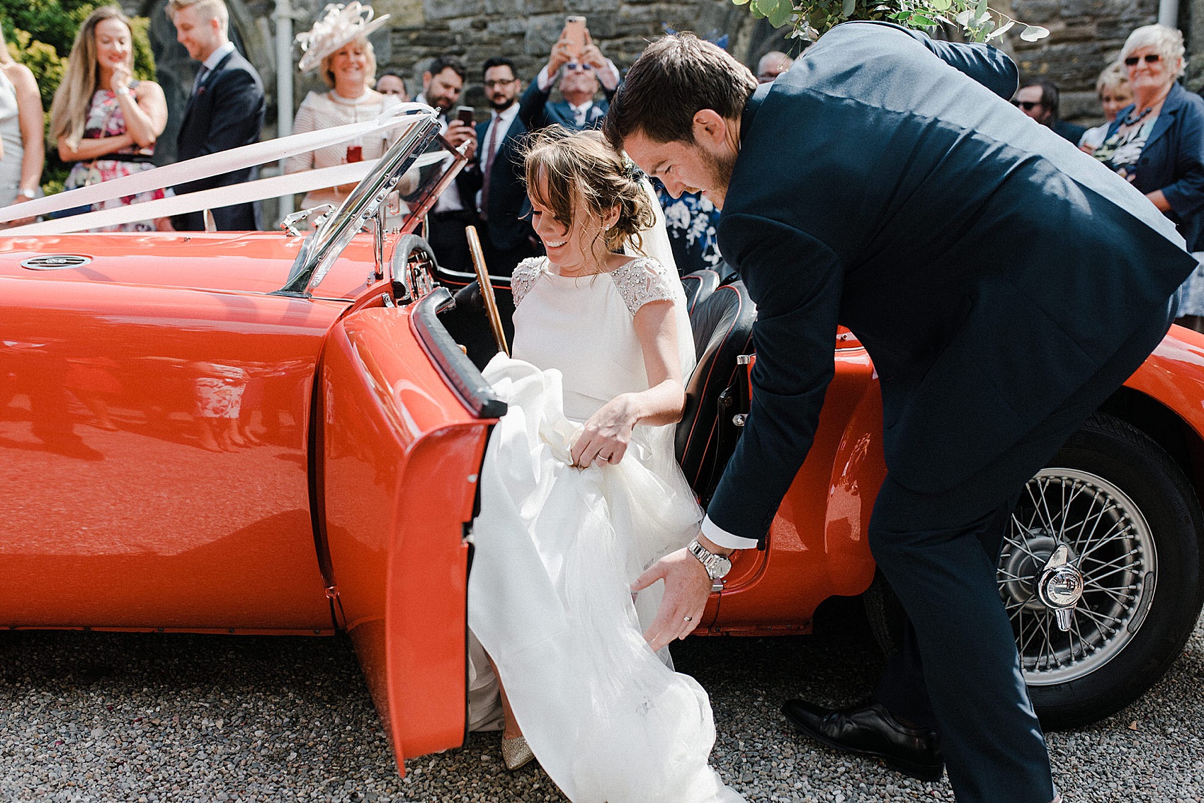 Pronovias cap sleeve dress Anglesey wedding 39 - Pronovias Elegance for a Modern, Coastal Country House Party Wedding on the Isle of Anglesey Pronovias cap sleeve dress Anglesey wedding 39