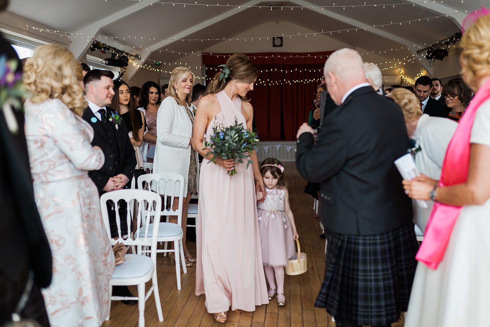 Sottero and Midgley dress whimsical village hall wedding Scotland 16