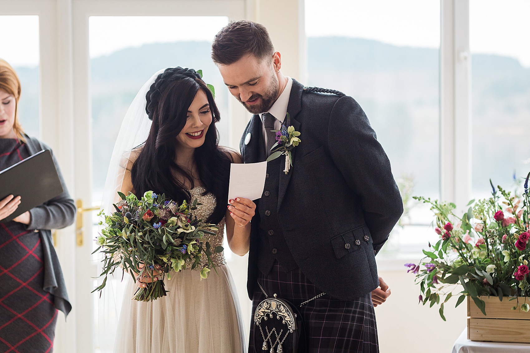 Sottero and Midgley dress whimsical village hall wedding Scotland 22