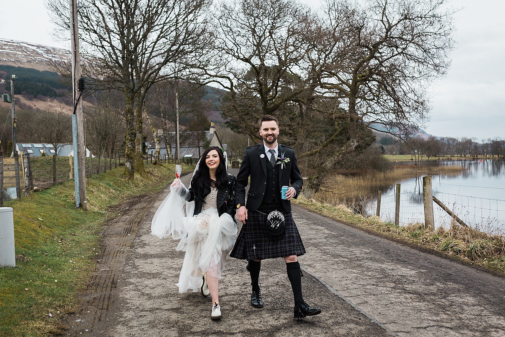 Sottero and Midgley dress whimsical village hall wedding Scotland 32