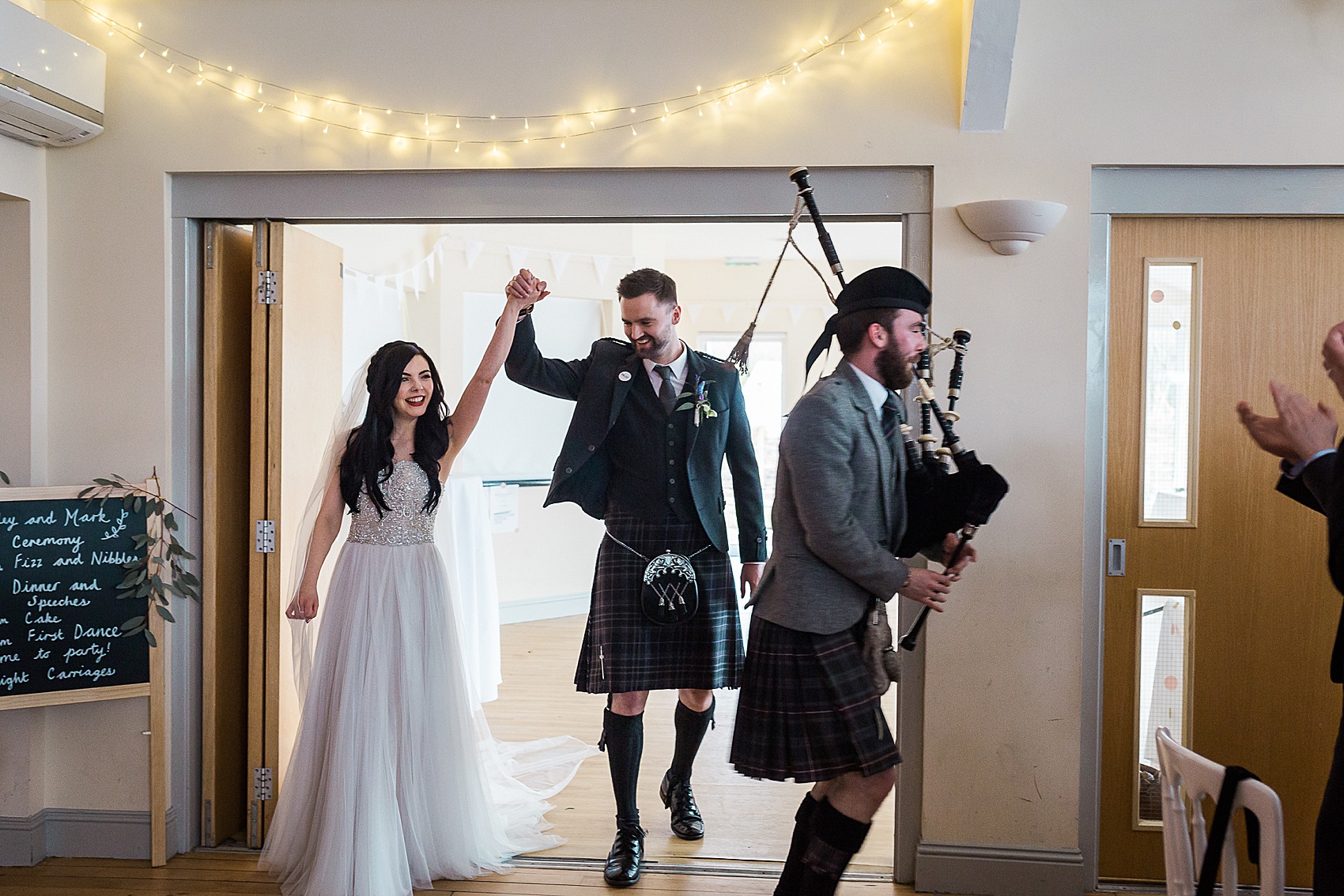 Sottero and Midgley dress whimsical village hall wedding Scotland  - A Humanist, Village Hall, Whimsical Wedding in Scotland with Fresh Oysters + Sottero & Midgley Bride