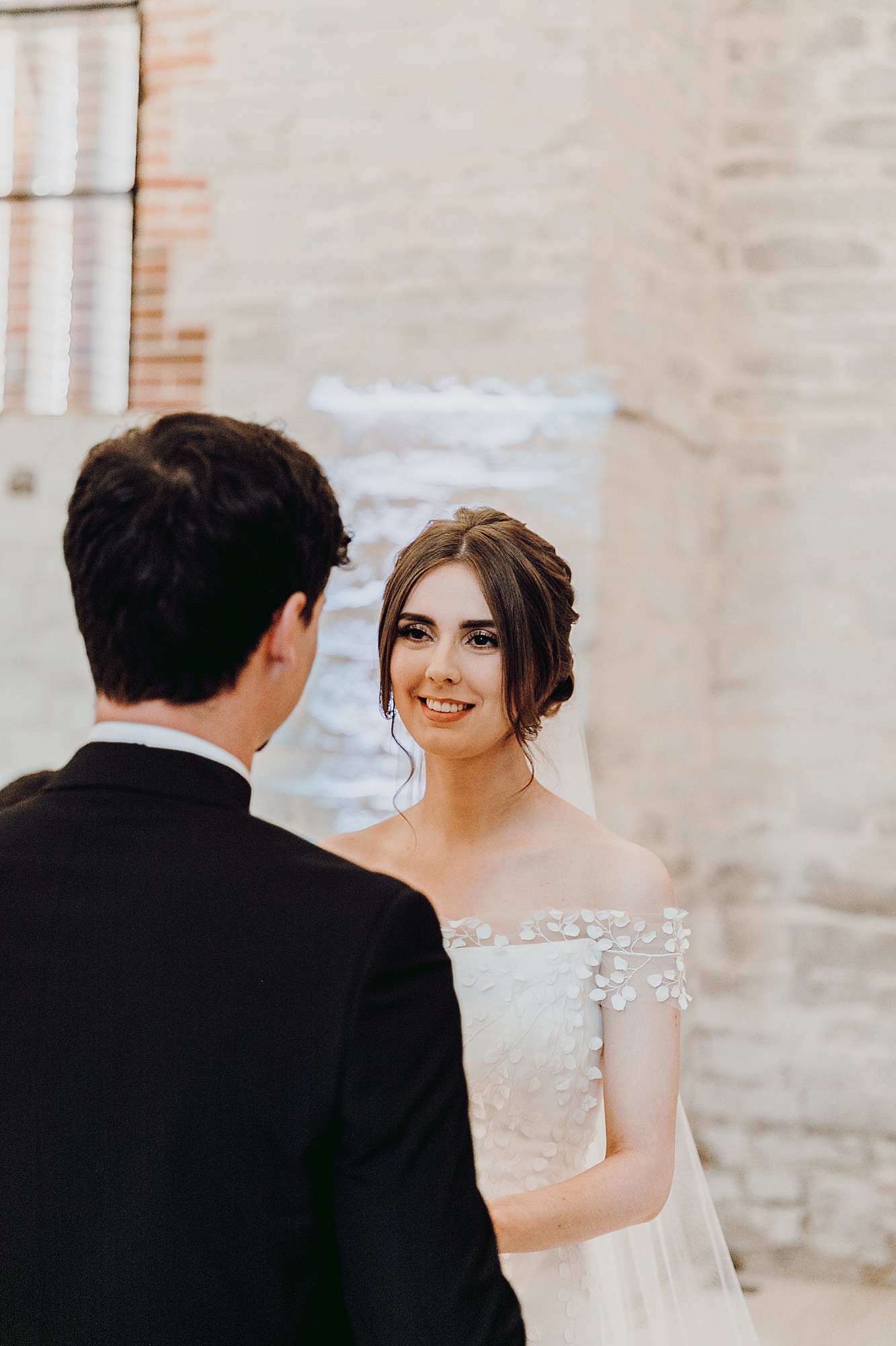 Stephanie Allin romantic Tithe Barn wedding Hampshire  - An Ethereal Stephanie Allin Dress and Veil for a Romantic, Black Tie Barn Wedding in Hampshire